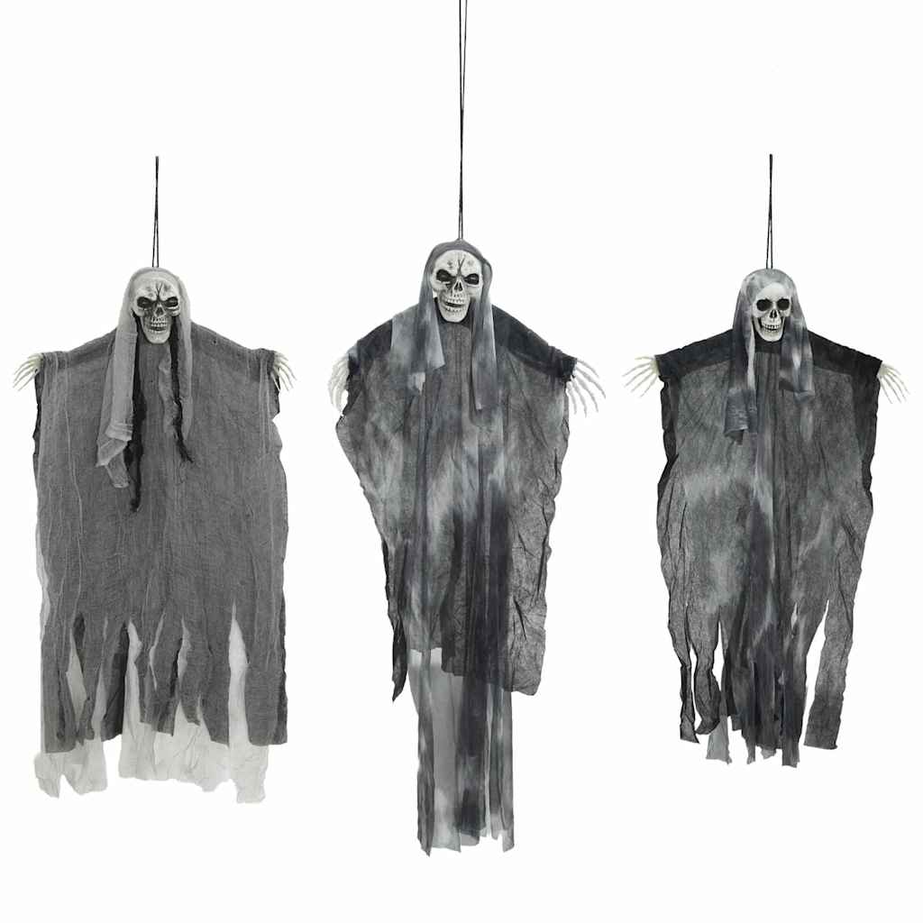 Vidaxl Halloween fantôme suspendu 3 pcs noir 66 x 110 cm polyester