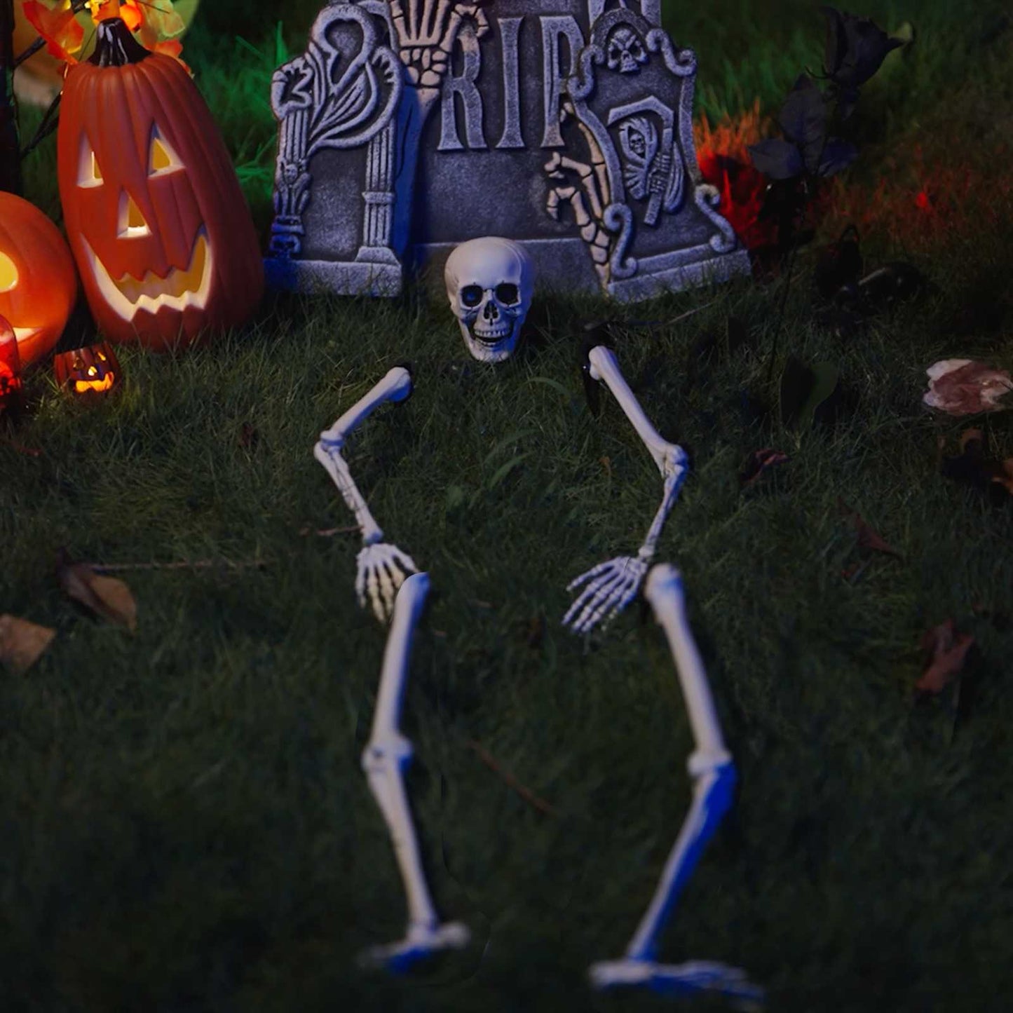VidaXL Halloween squelette blanc 45,5 x 13 cm en plastique