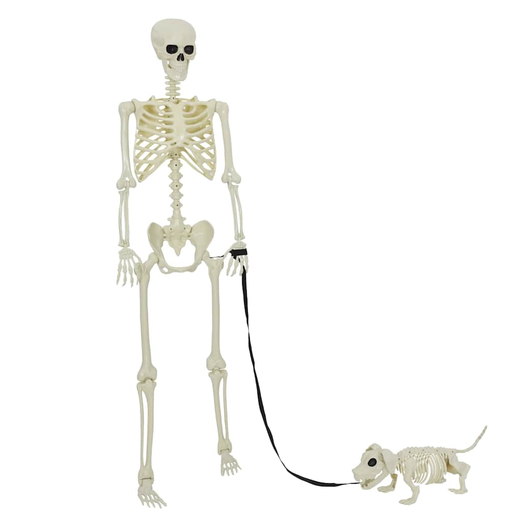 Vidaxl squelette de décoration d'Halloween 2 pcs polypropylène blanc