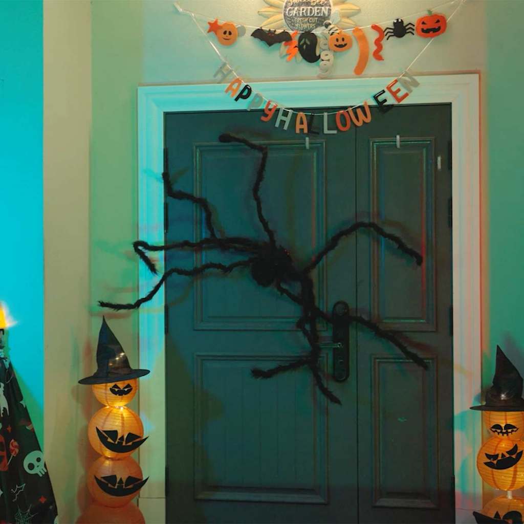 Vidaxl décoration araignée d'Halloween 3 pcs noir 200 cm polyester et acier