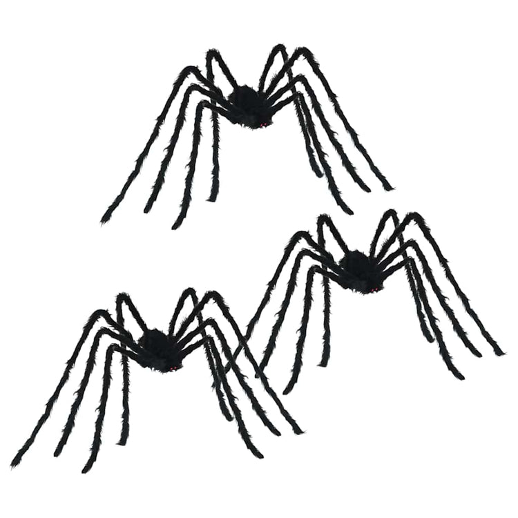 Vidaxl décoration araignée d'Halloween 3 pcs noir 200 cm polyester et acier