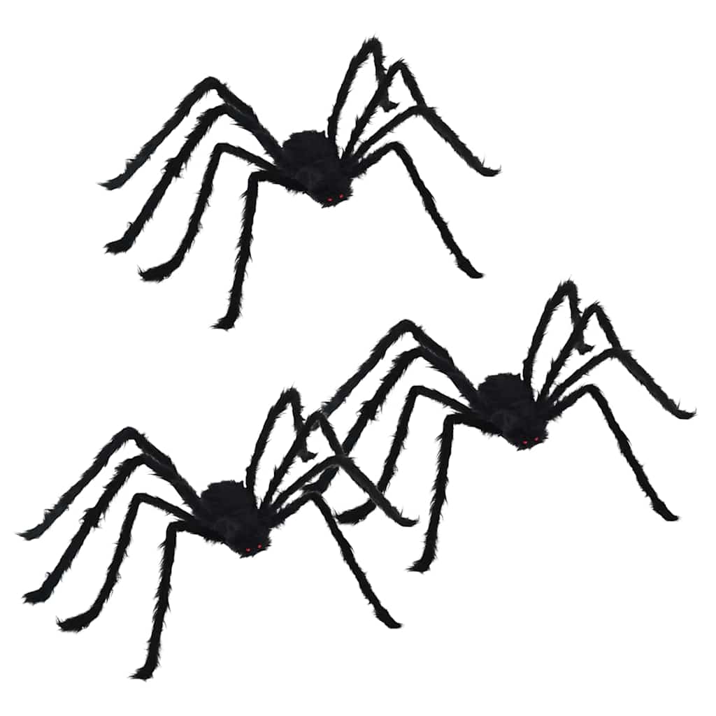 Vidaxl décoration araignée d'Halloween 3 pcs noir 150 cm polyester et acier