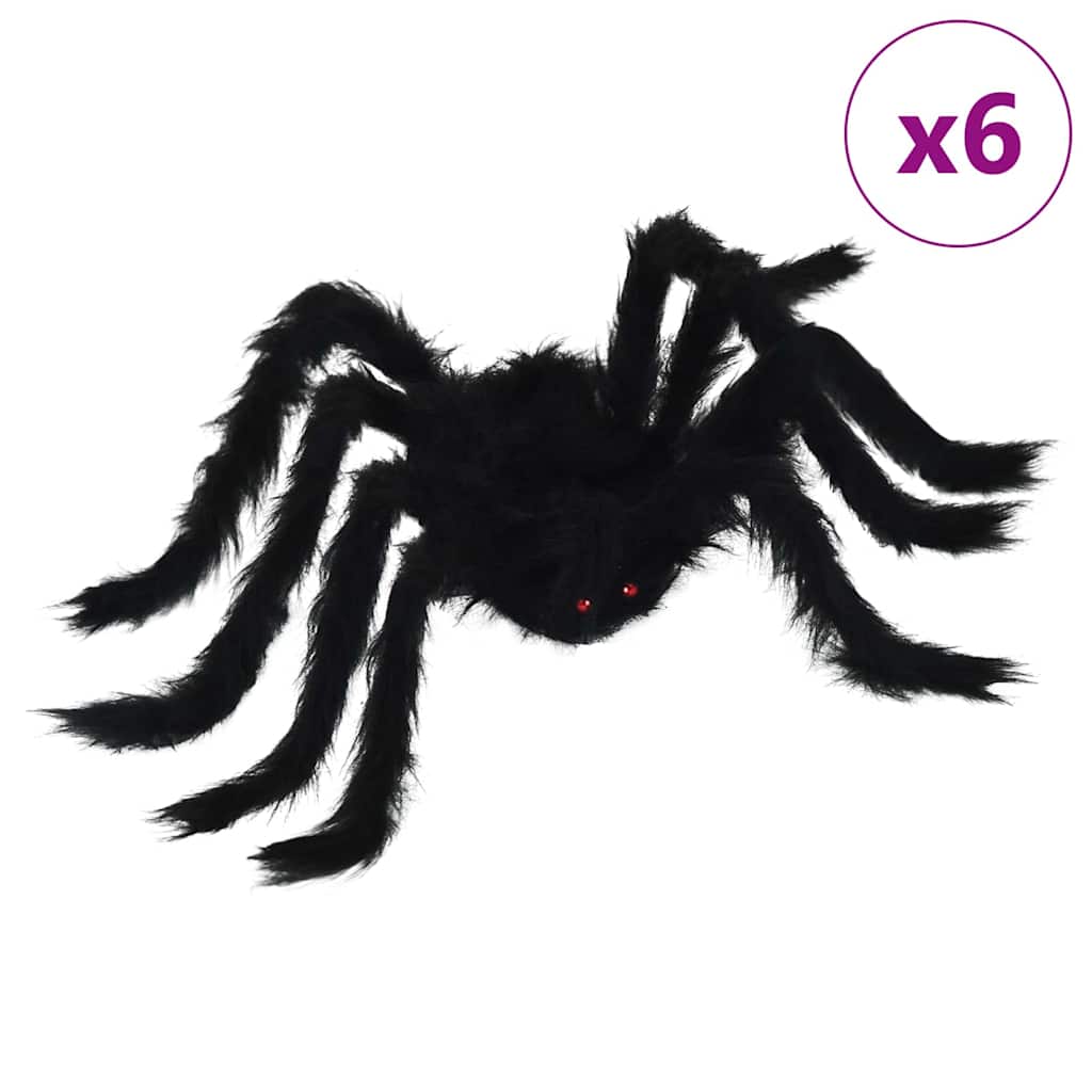 Vidaxl décoration araignée d'Halloween 6 pcs noir 75 cm polyester et acier