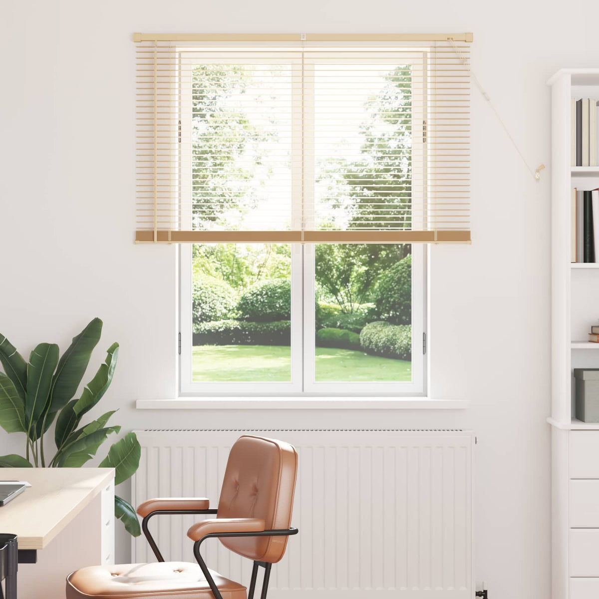 Vidaxx store vénitien marron clair avec motif 150 x 120 cm PVC
