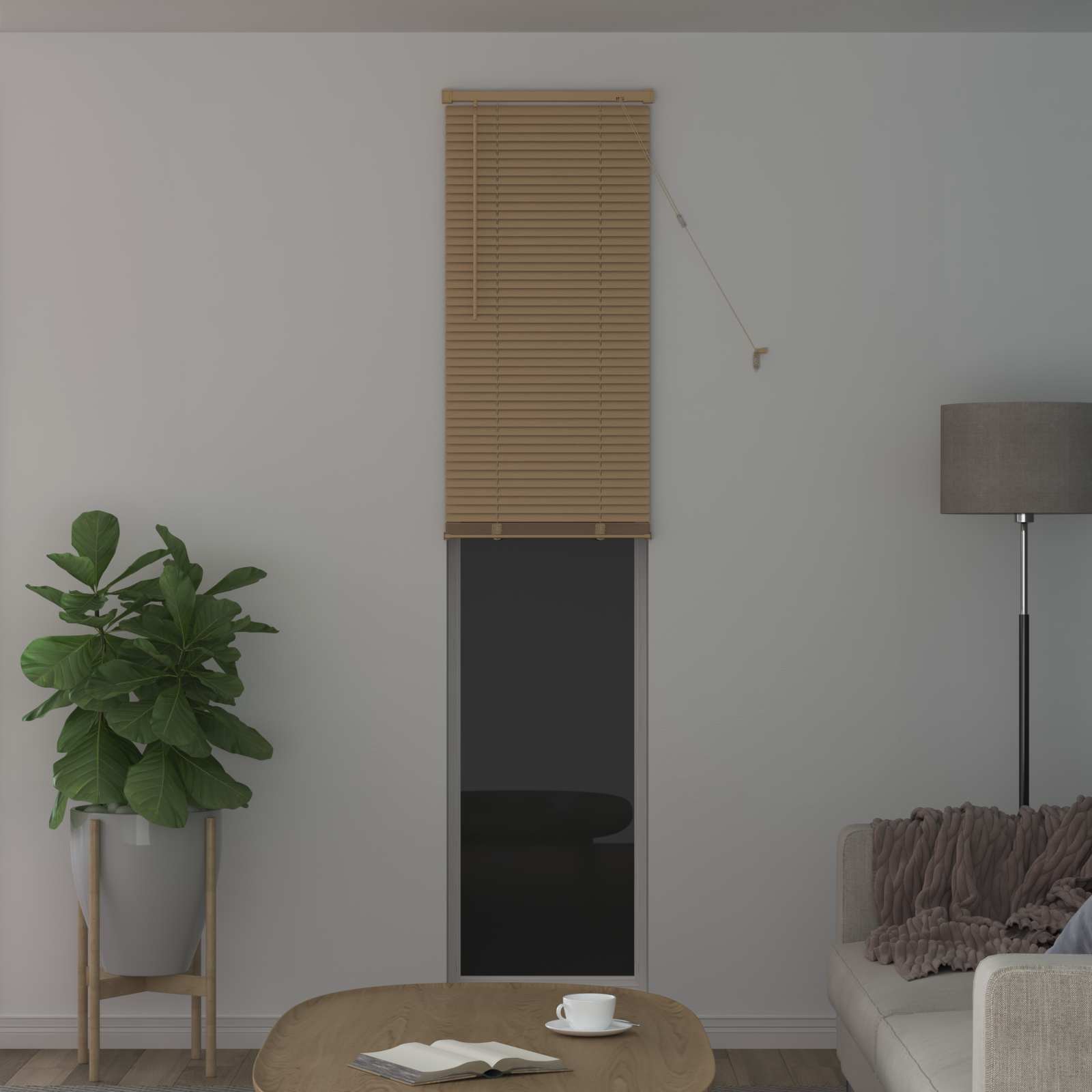 Vidaxx store vénitien marron clair avec motif 213 x 60 cm PVC