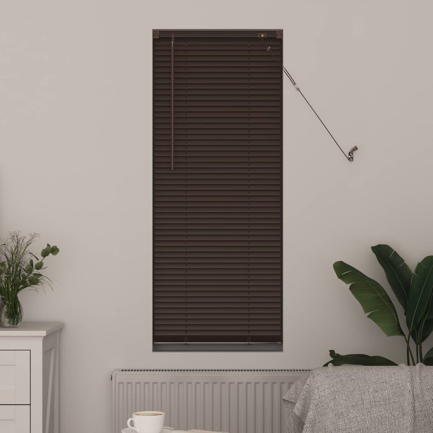 Vidaxx store vénitien marron foncé avec motif 150 x 50 cm PVC