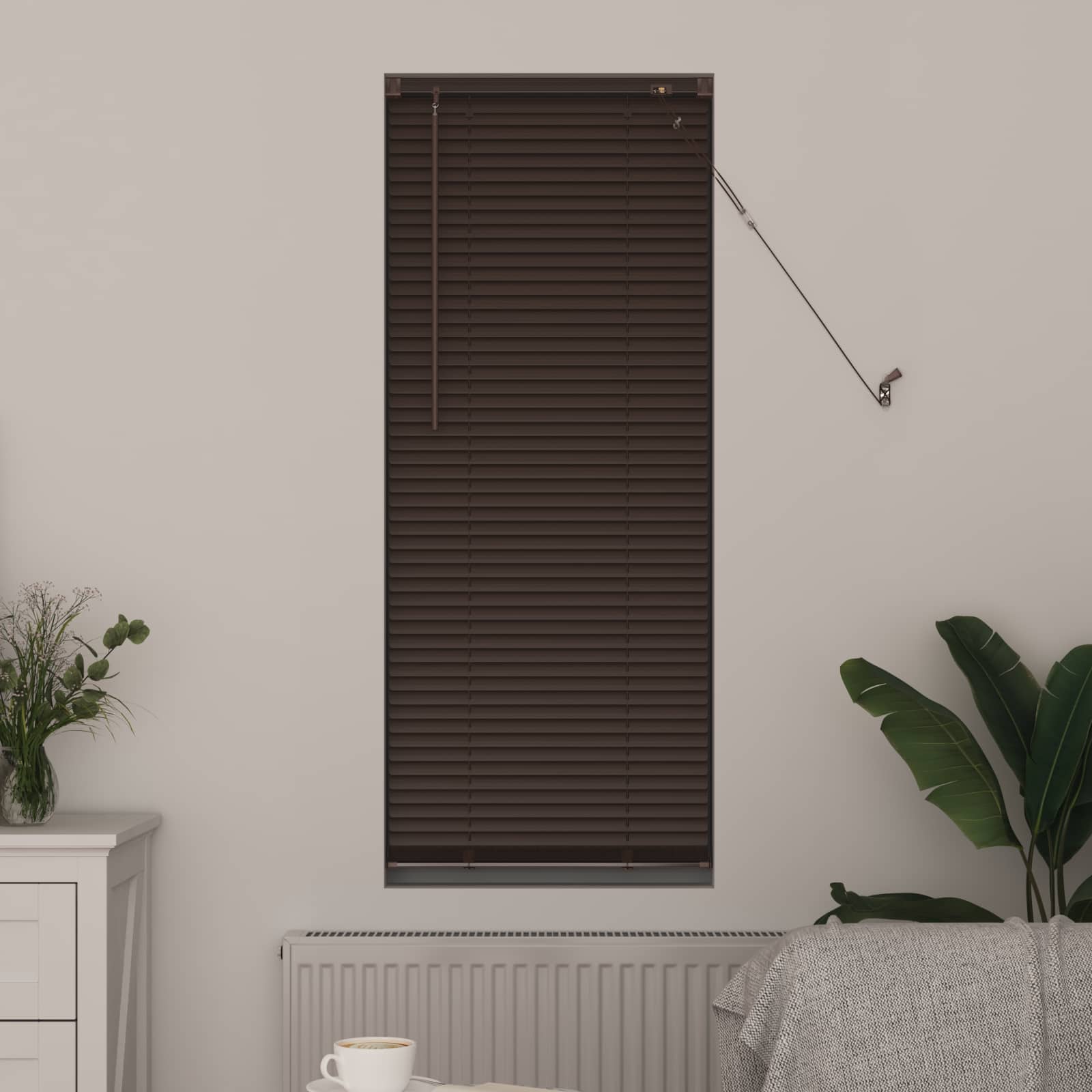 Vidaxx store vénitien marron foncé avec motif 150 x 50 cm PVC