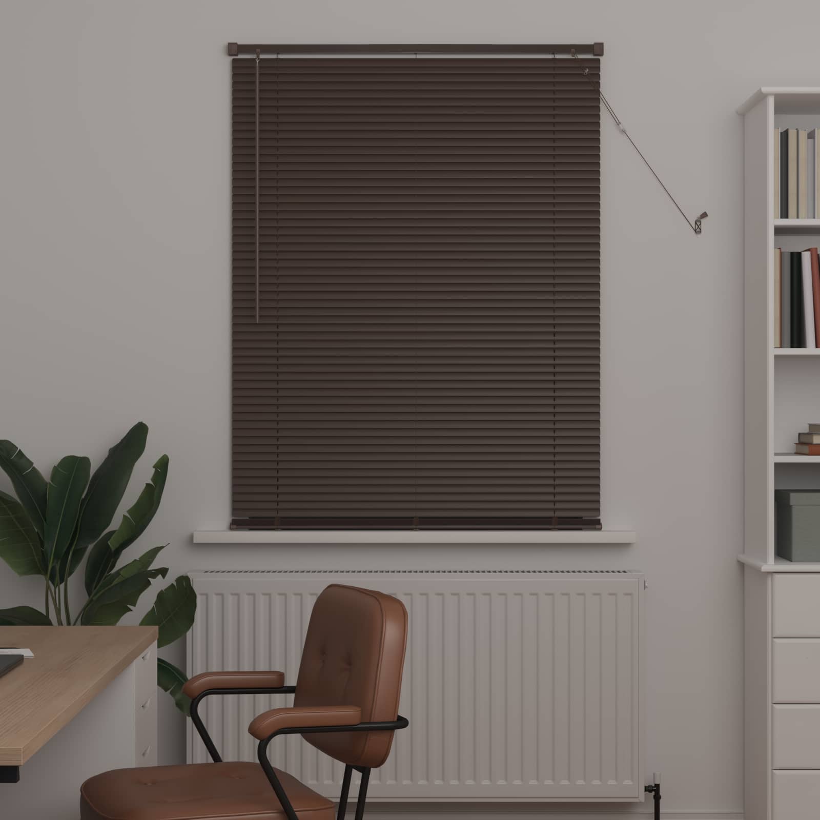 Vidaxx store vénitien marron foncé avec motif 150 x 90 cm PVC