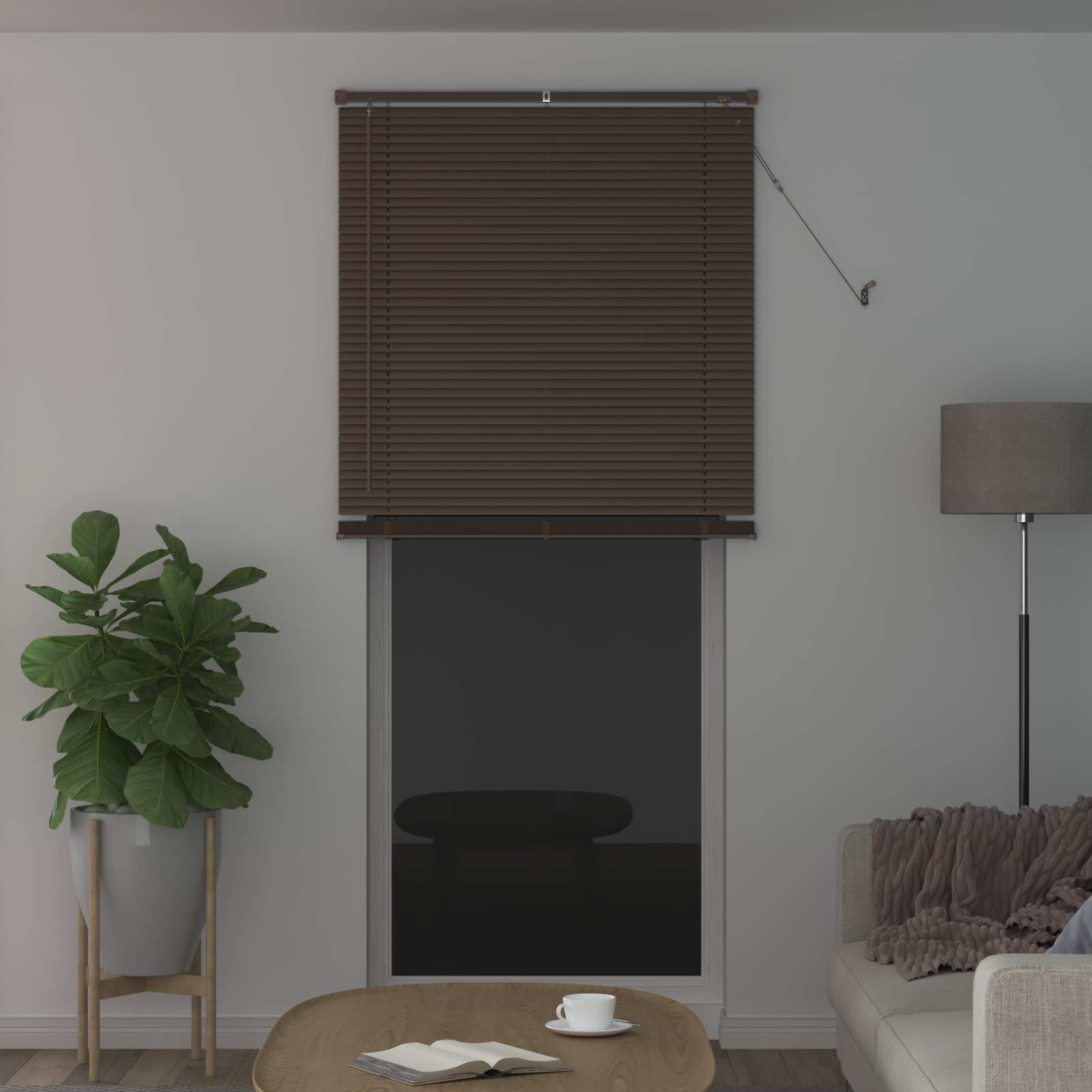 Vidaxx store vénitien marron foncé avec motif 213 x 90 cm PVC