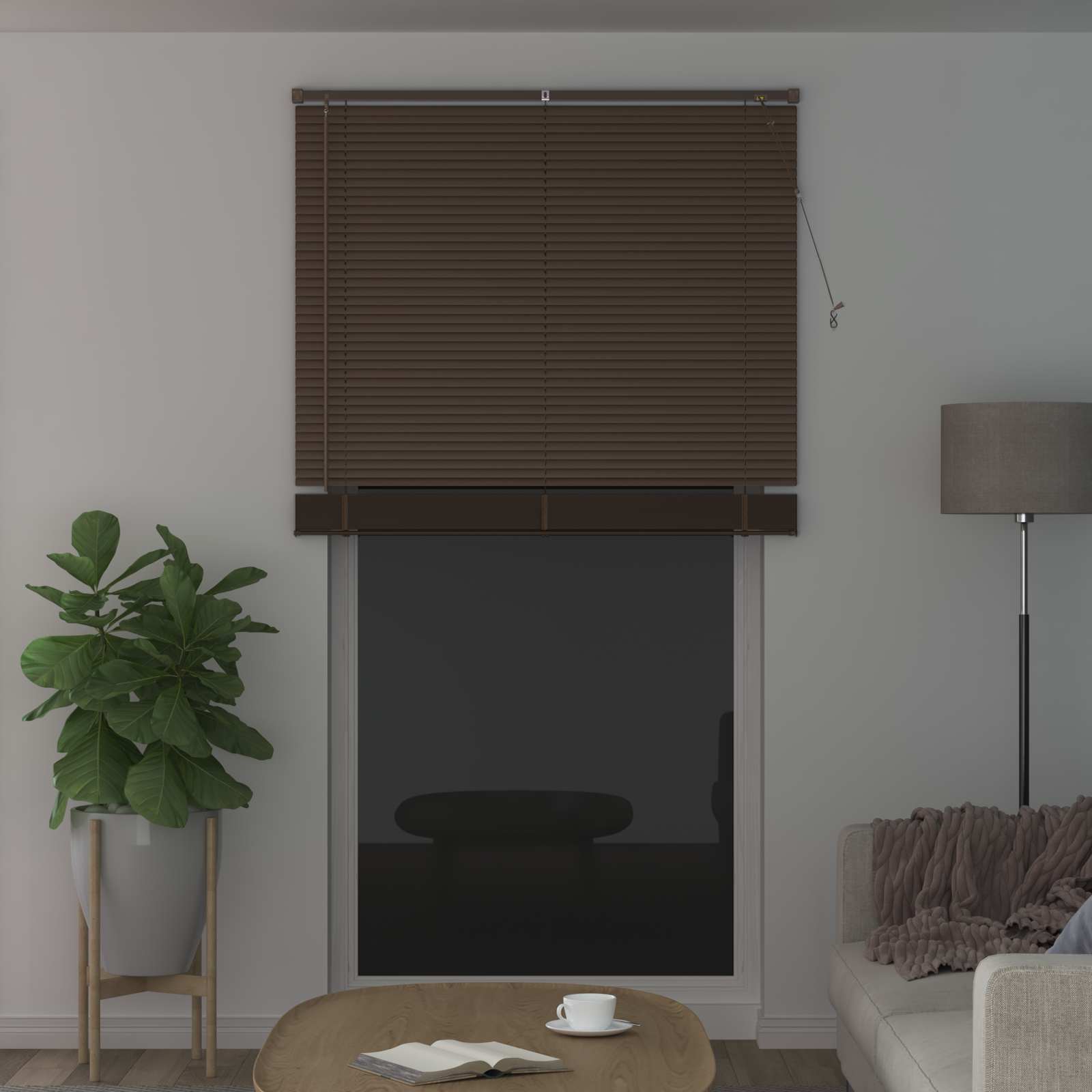 Vidaxx store vénitien marron foncé avec motif 213 x 120 cm PVC