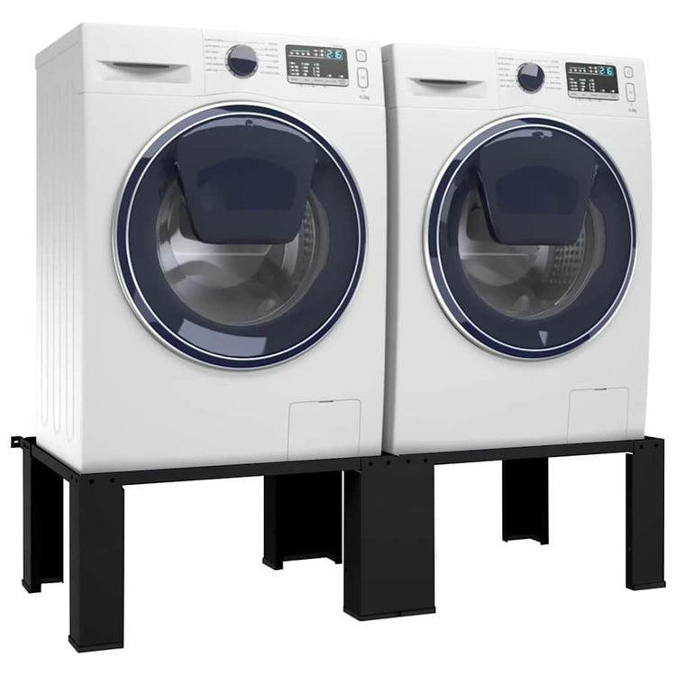 Vidaxl socle pour machine à laver 2 pcs noir 127 x 54,5 x 32,5 cm acier