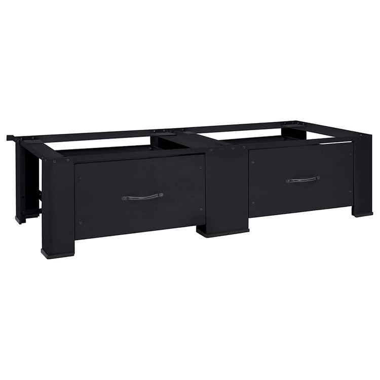 Vidaxl socle pour machine à laver 2 pcs noir 127 x 54,5 x 32,5 cm acier
