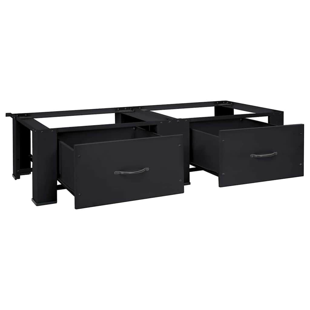 Vidaxl socle pour machine à laver 2 pcs noir 127 x 54,5 x 32,5 cm acier