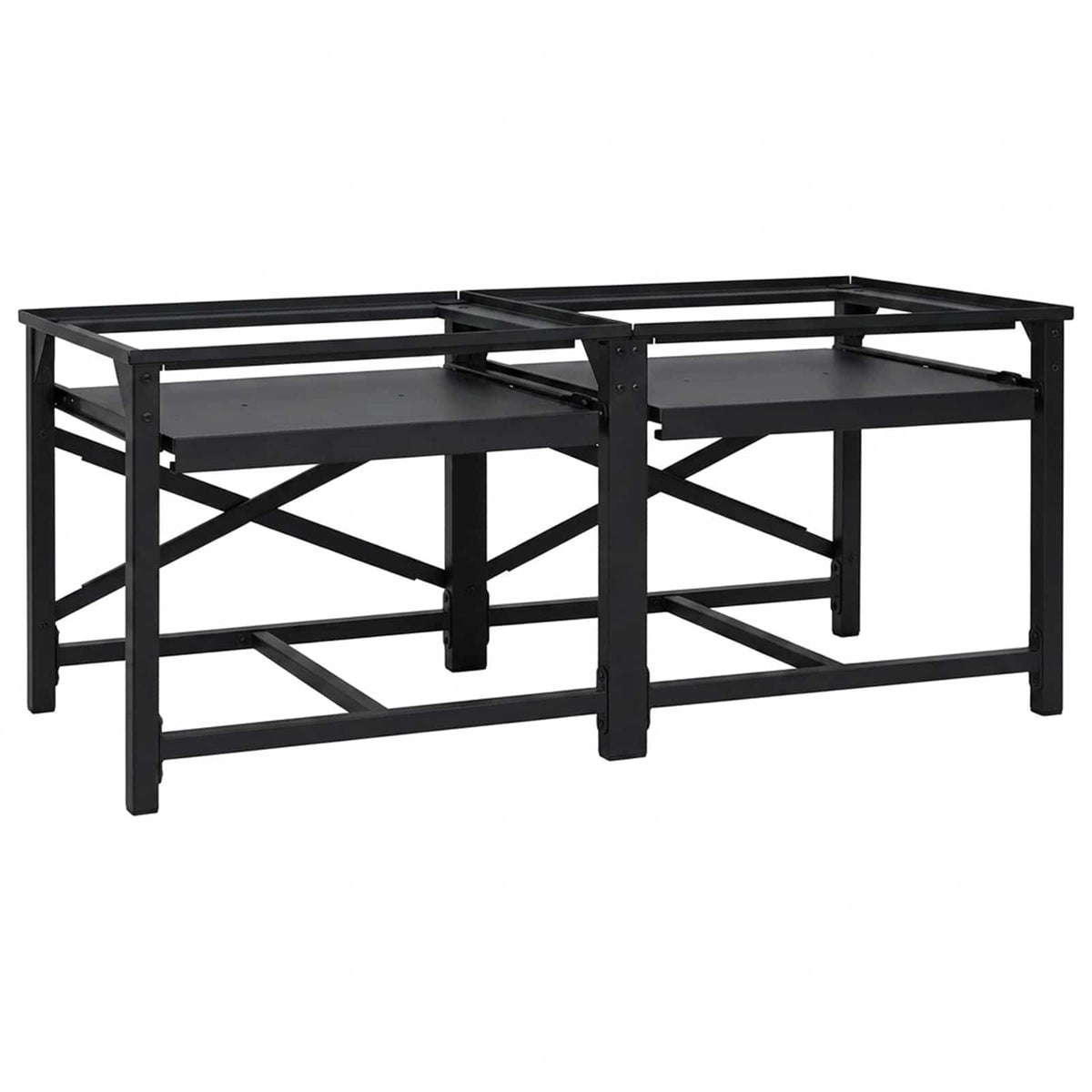 Vidaxx socle pour machine à laver 2 pcs noir 120 x 56 x 52 cm acier