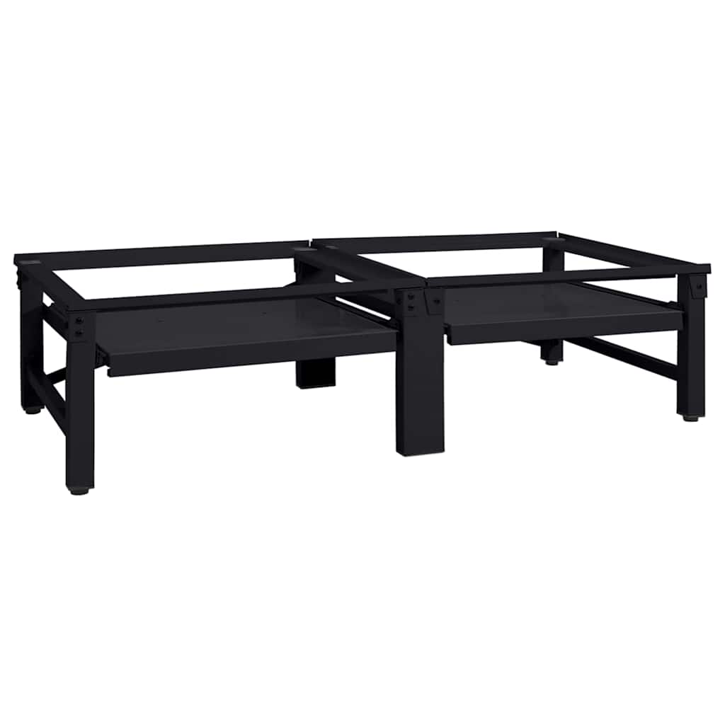 Vidaxl socle pour machine à laver 2 pcs noir 124,5 x 61,5 x 32,5 cm acier