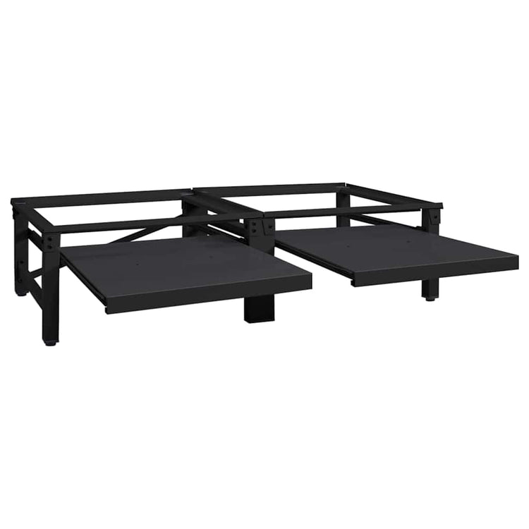 Vidaxl socle pour machine à laver 2 pcs noir 124,5 x 61,5 x 32,5 cm acier