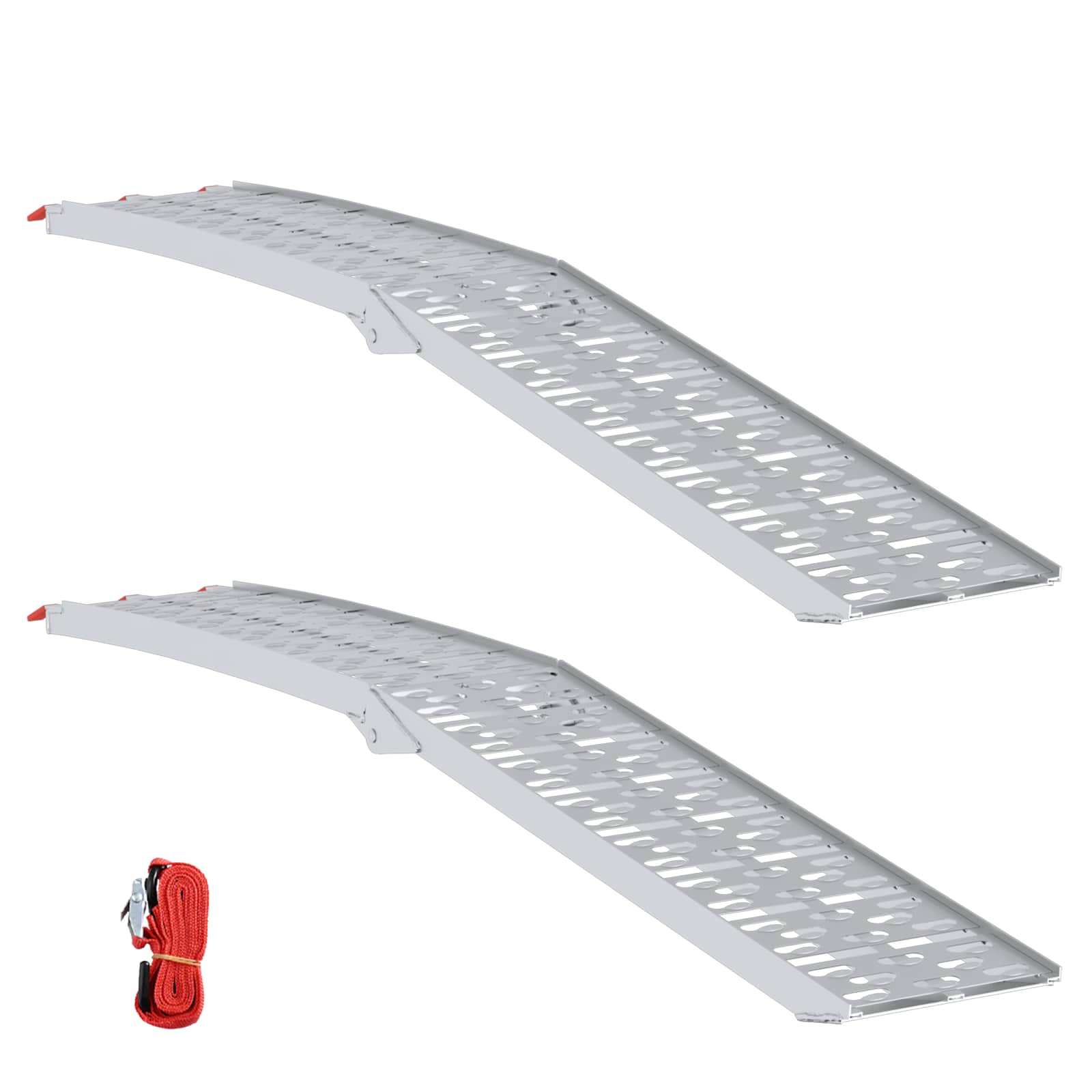 Vidaxl rampe de moto 680 kg 2 pcs argent 222 x 28 x 5 cm aluminium