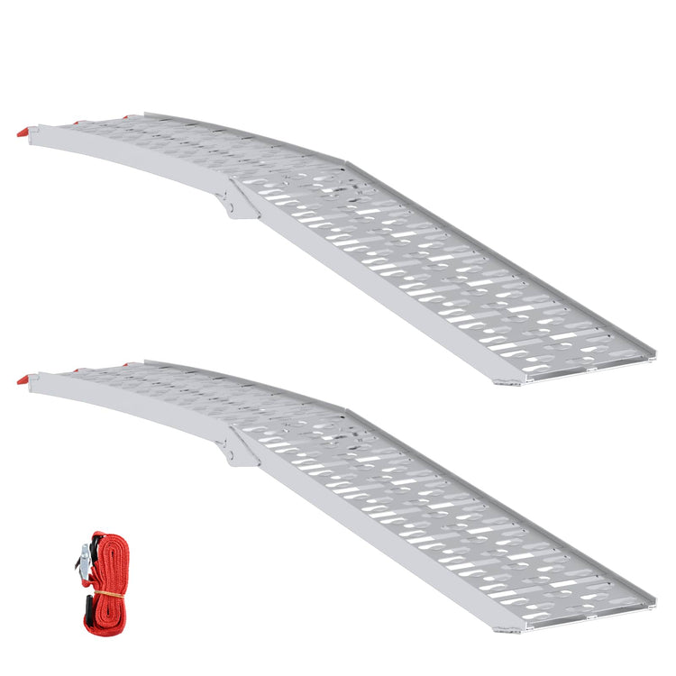 Vidaxl rampe de moto 680 kg 2 pcs argent 222 x 28 x 5 cm aluminium