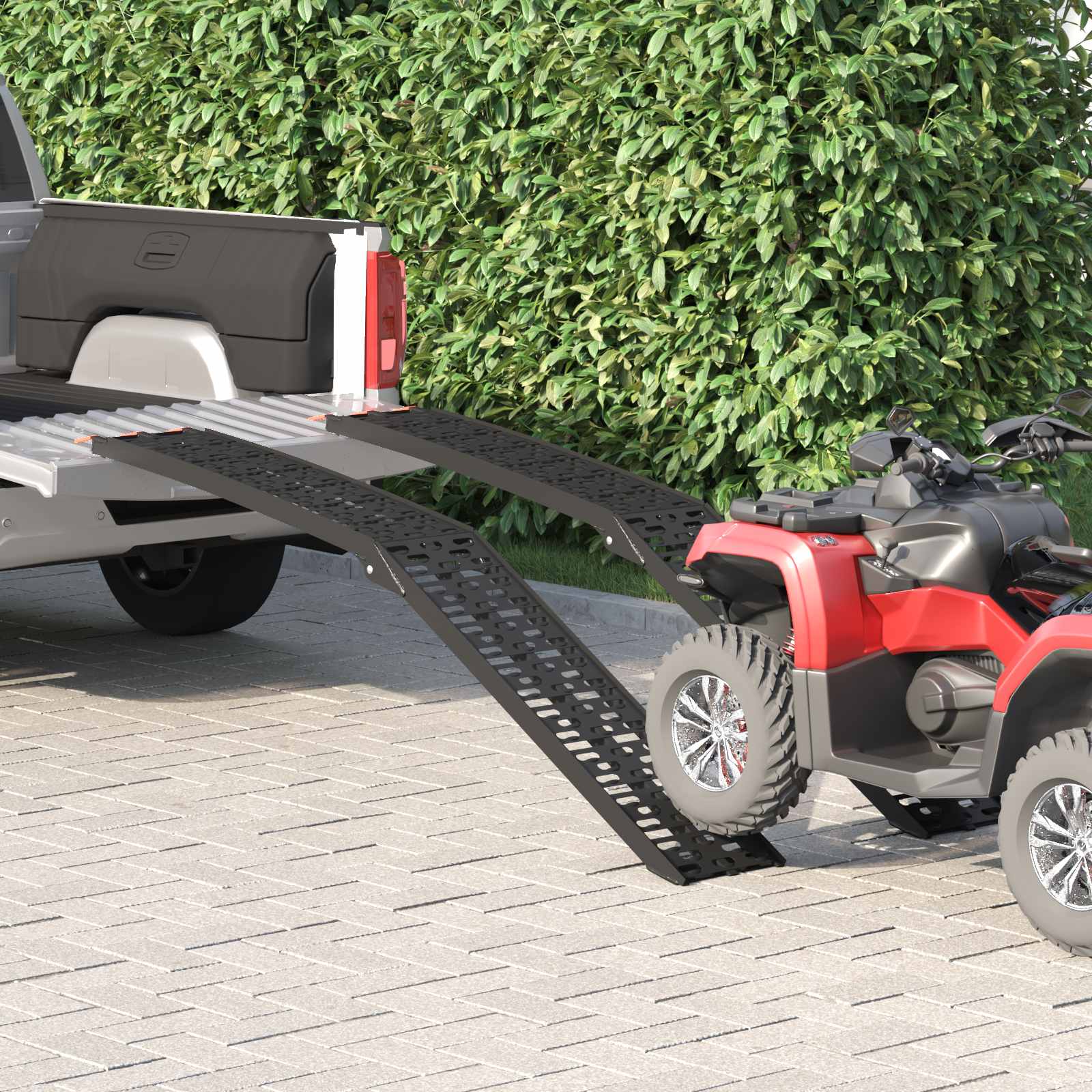 Vidaxl rampe moto 680 kg 2 pcs noir 222 x 28 x 5 cm aluminium