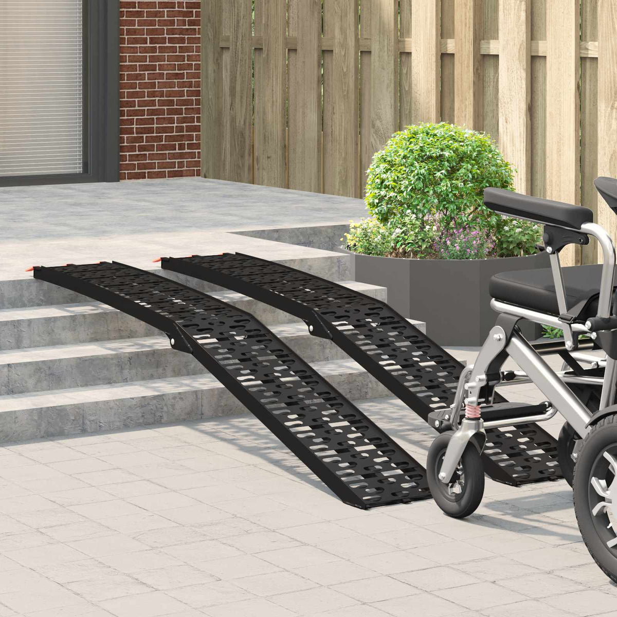 Vidaxl rampe moto 680 kg 2 pcs noir 222 x 28 x 5 cm aluminium