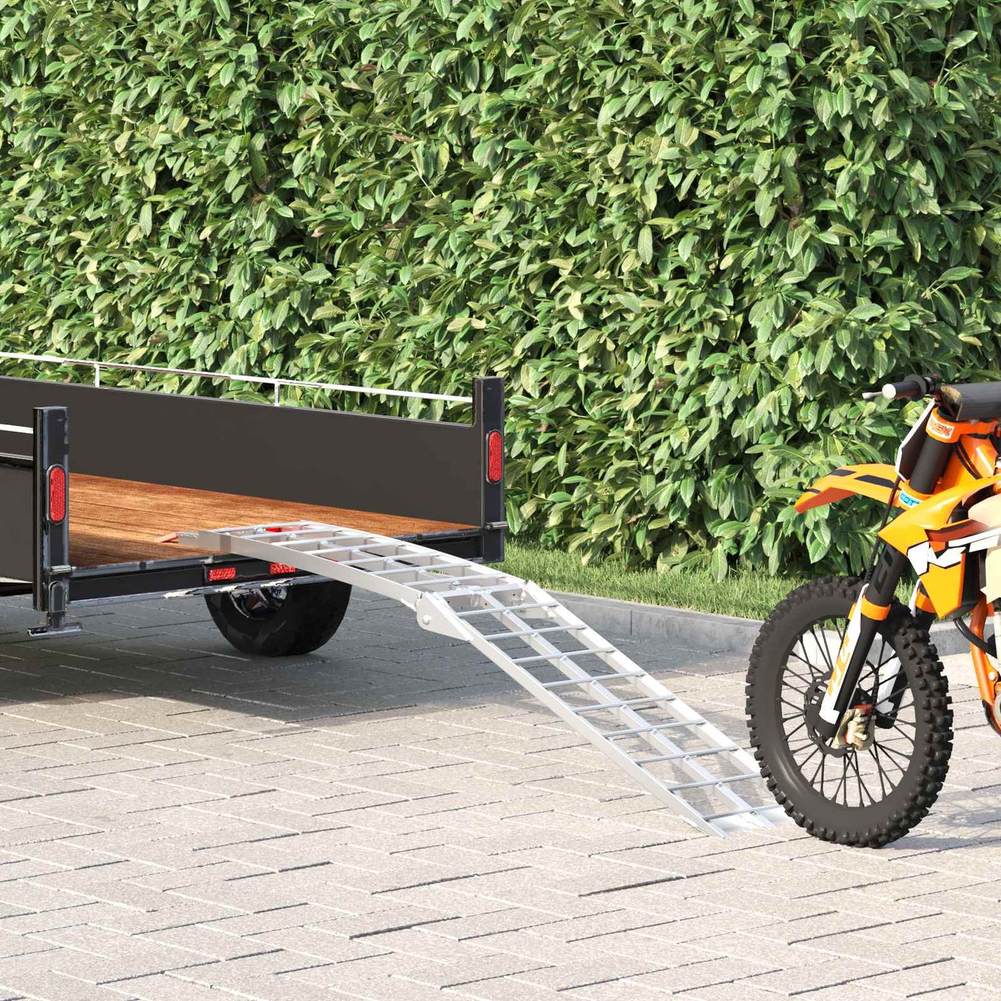 Vidaxl rampe de moto argent 180 x 28 x 5 cm aluminium