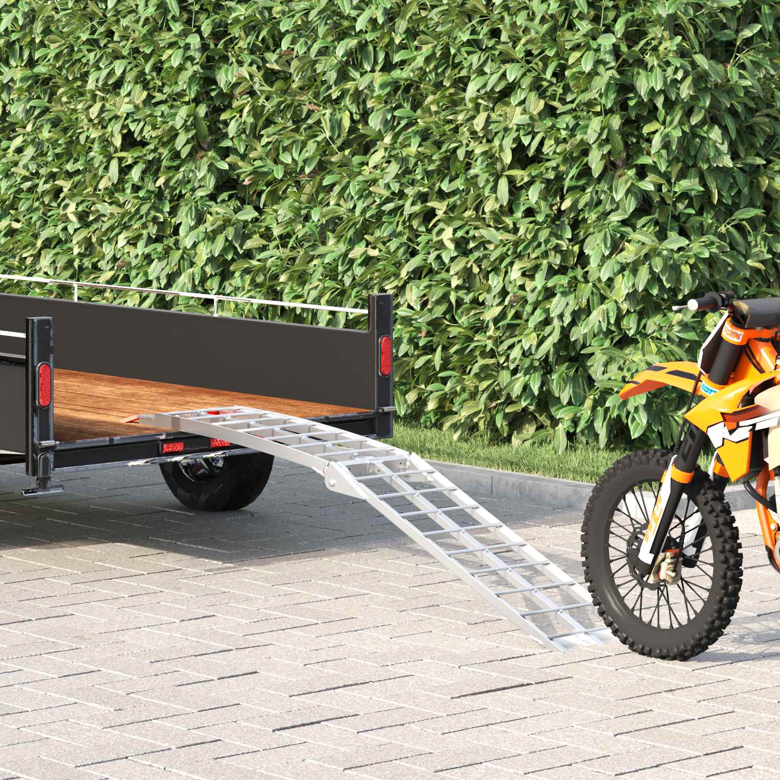 Vidaxl rampe de moto argent 180 x 28 x 5 cm aluminium