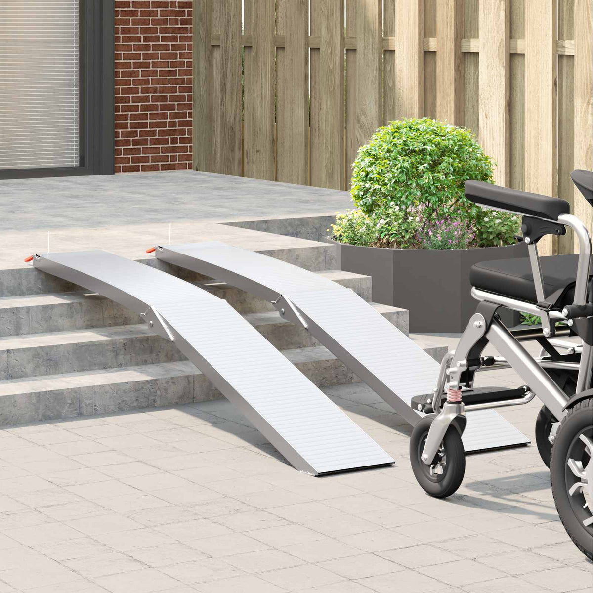 Vidaxl rampe de moto 680 kg 2 pcs argent 205 x 28 x 5 cm aluminium