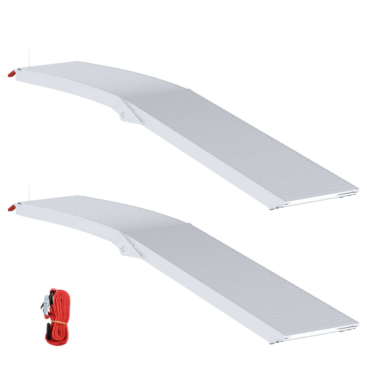 Vidaxl rampe de moto 680 kg 2 pcs argent 205 x 28 x 5 cm aluminium