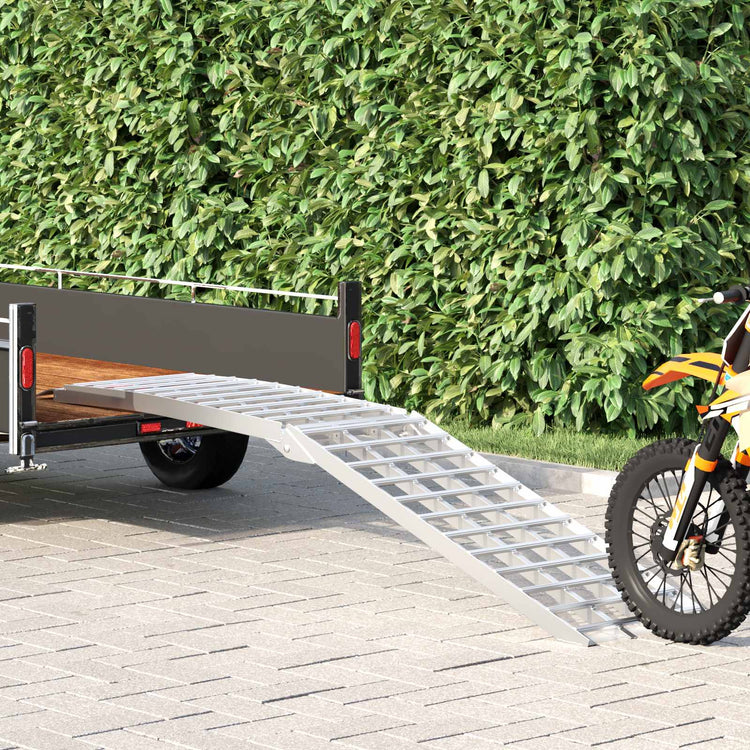 Vidaxl rampe moto 680 kg argent 230 x 44 x 5 cm aluminium