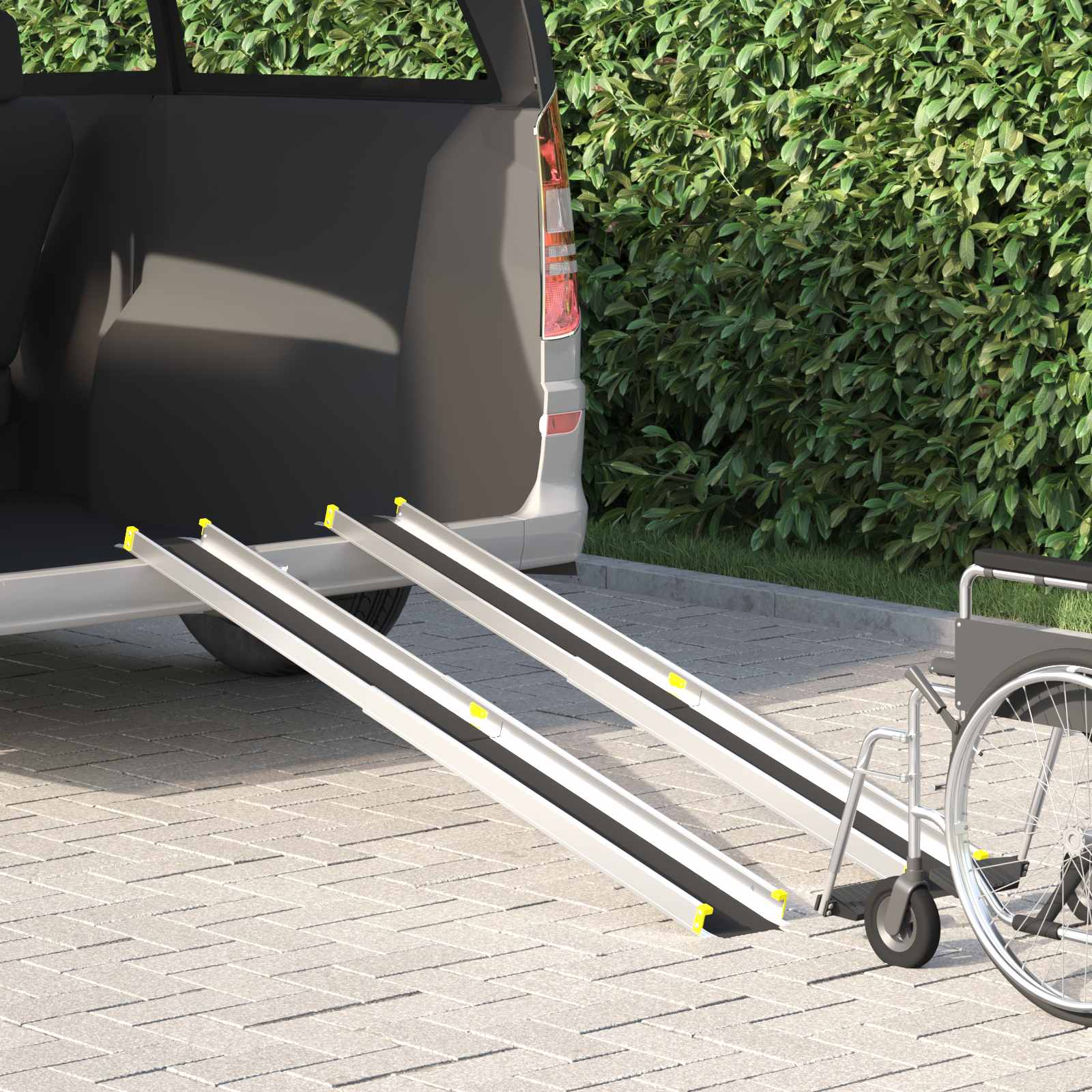 Vidaxx rampe pour fauteuils roulants 270 kg 2 pcs noir 183 x 19 x 5,6 cm