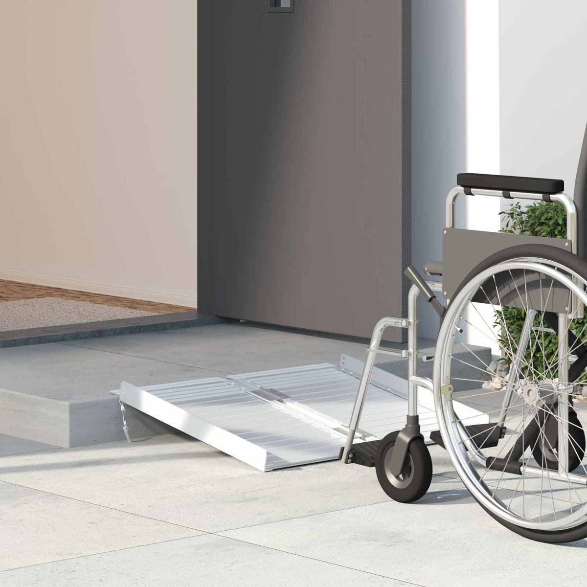 Vidaxx rampe pour fauteuil roulant 270 kg argent 62 x 73 x 5 cm aluminium