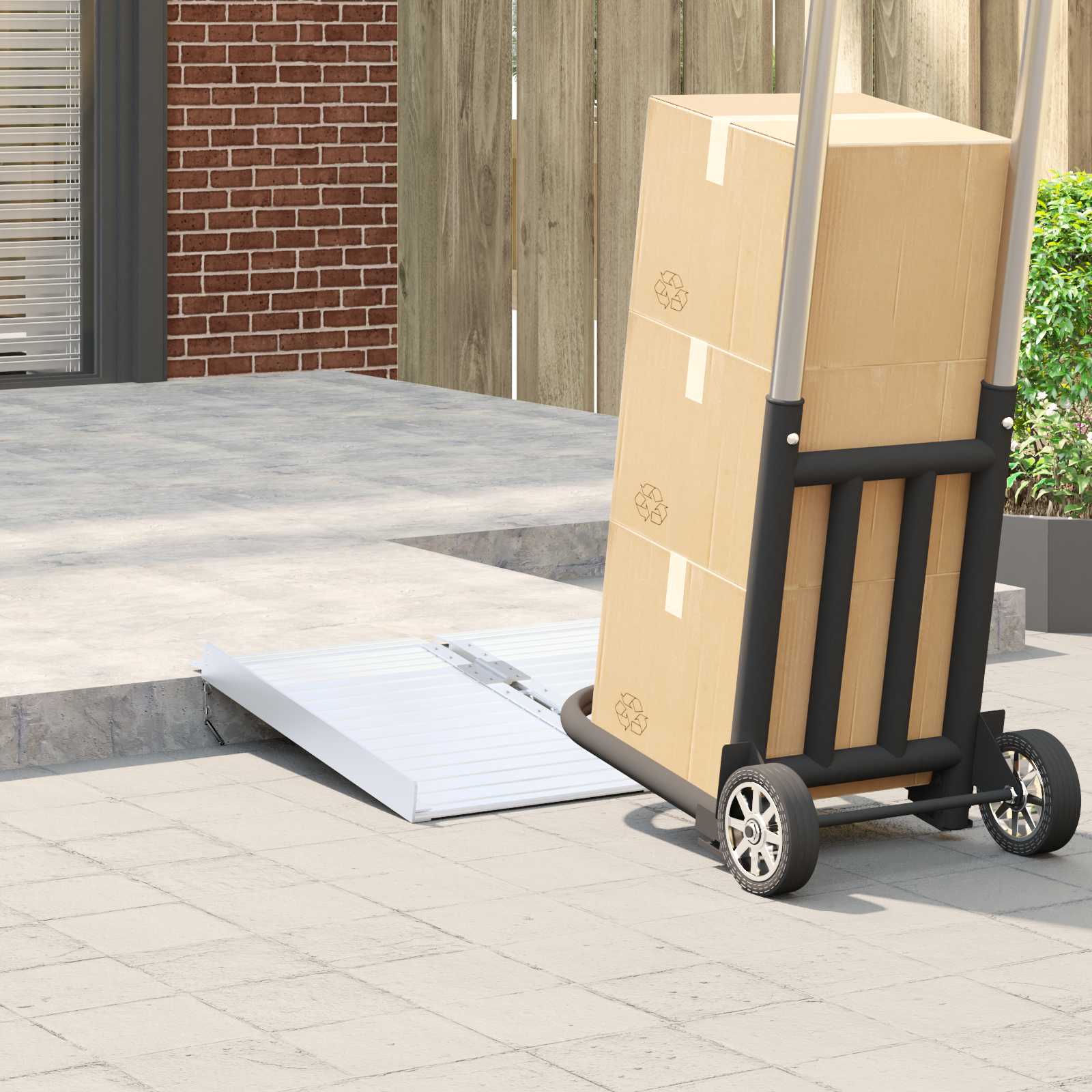 Vidaxx rampe pour fauteuil roulant 270 kg argent 62 x 73 x 5 cm aluminium