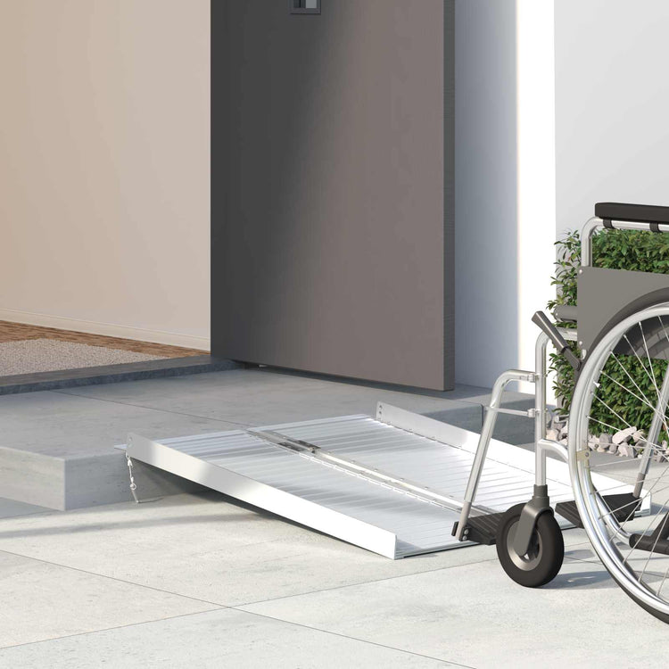 VidaXL rampe pour fauteuil roulant 270 kg argent 92 x 73 x 5 cm aluminium