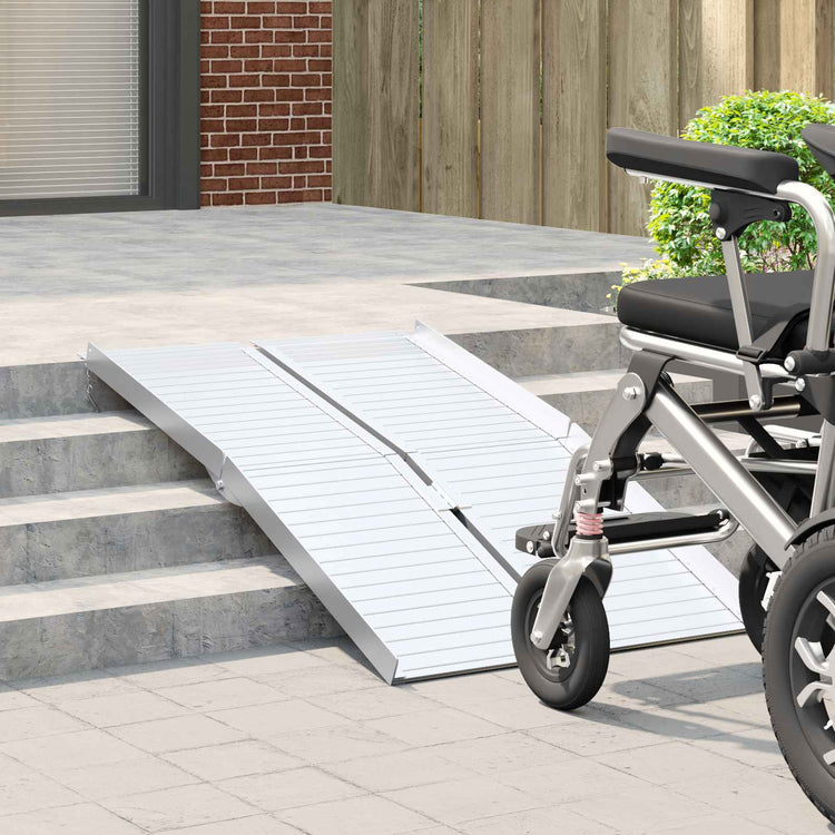 VidaXL rampe pour fauteuil roulant 270 kg argent 92 x 73 x 5 cm aluminium