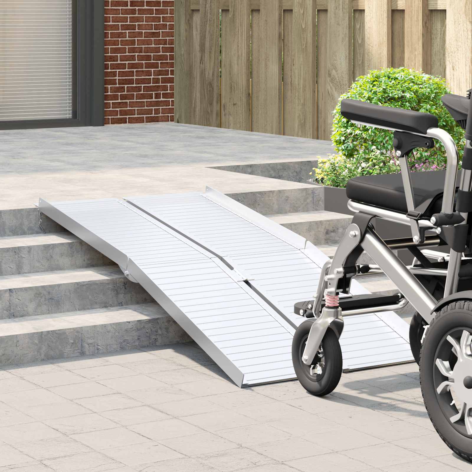 VidaXL rampe pour fauteuil roulant 270 kg argent 92 x 73 x 5 cm aluminium