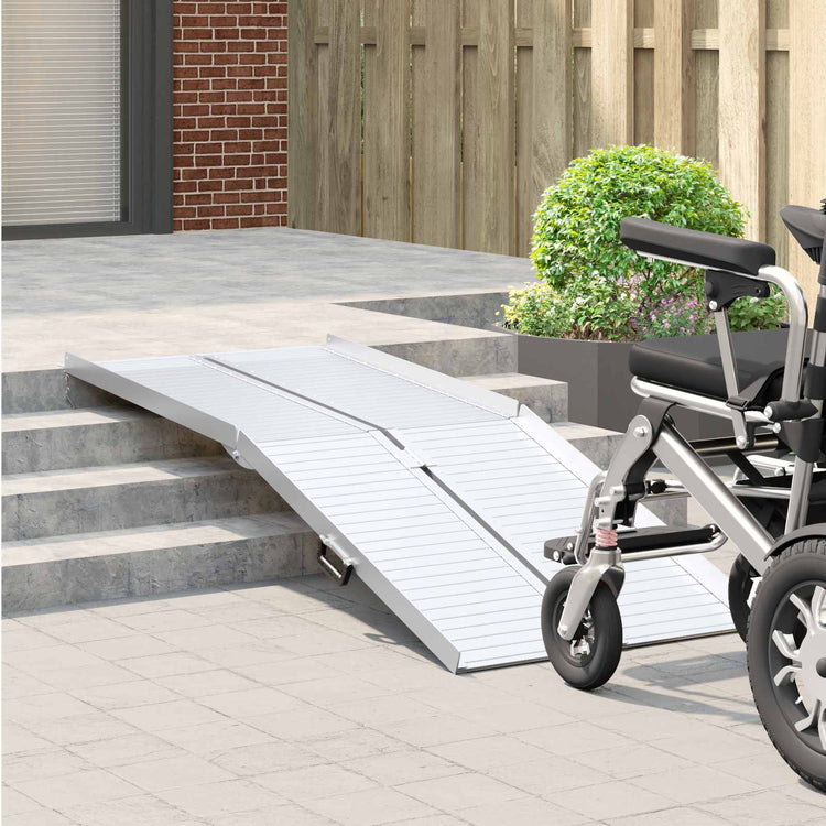 VidaXL rampe pour fauteuil roulant 270 kg argent 92 x 73 x 5 cm aluminium