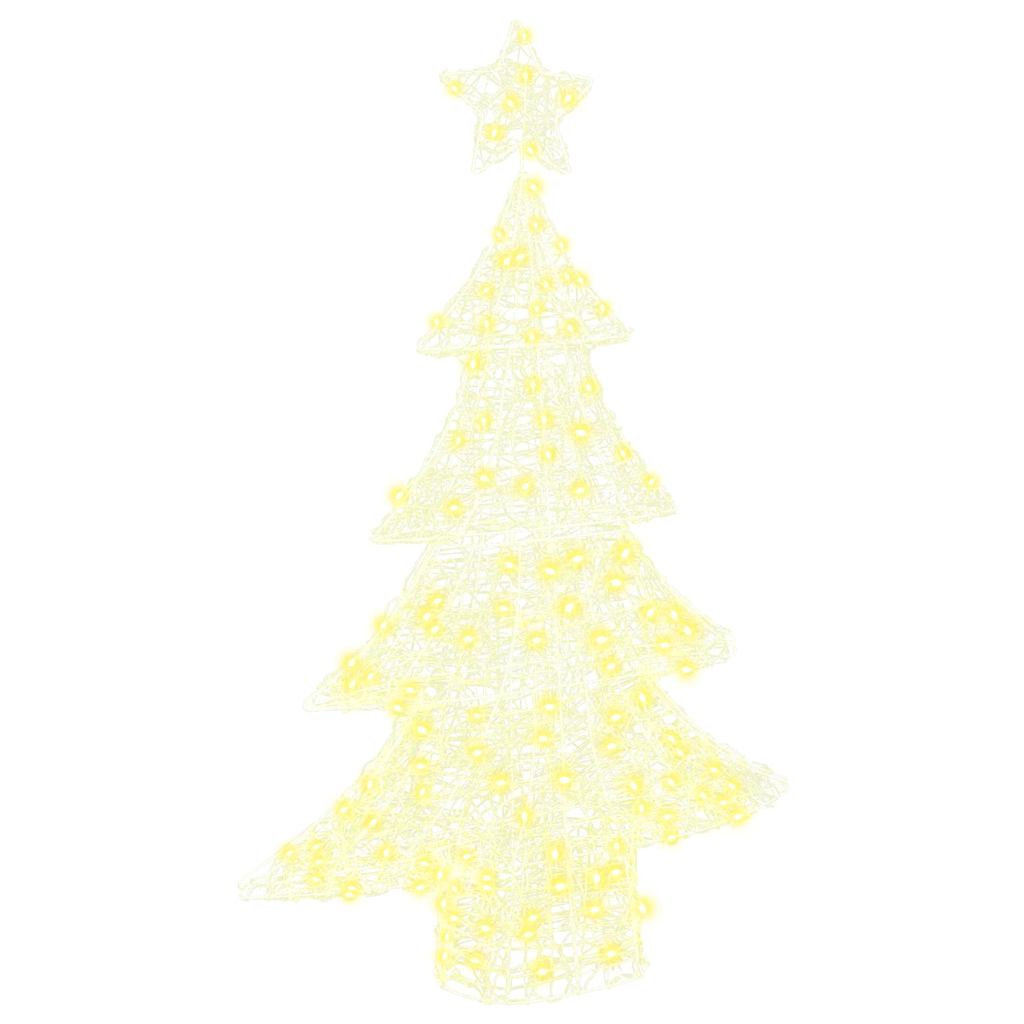VidaXL Sapin de Noël avec 100 LED blanc chaud 120 cm acrylique