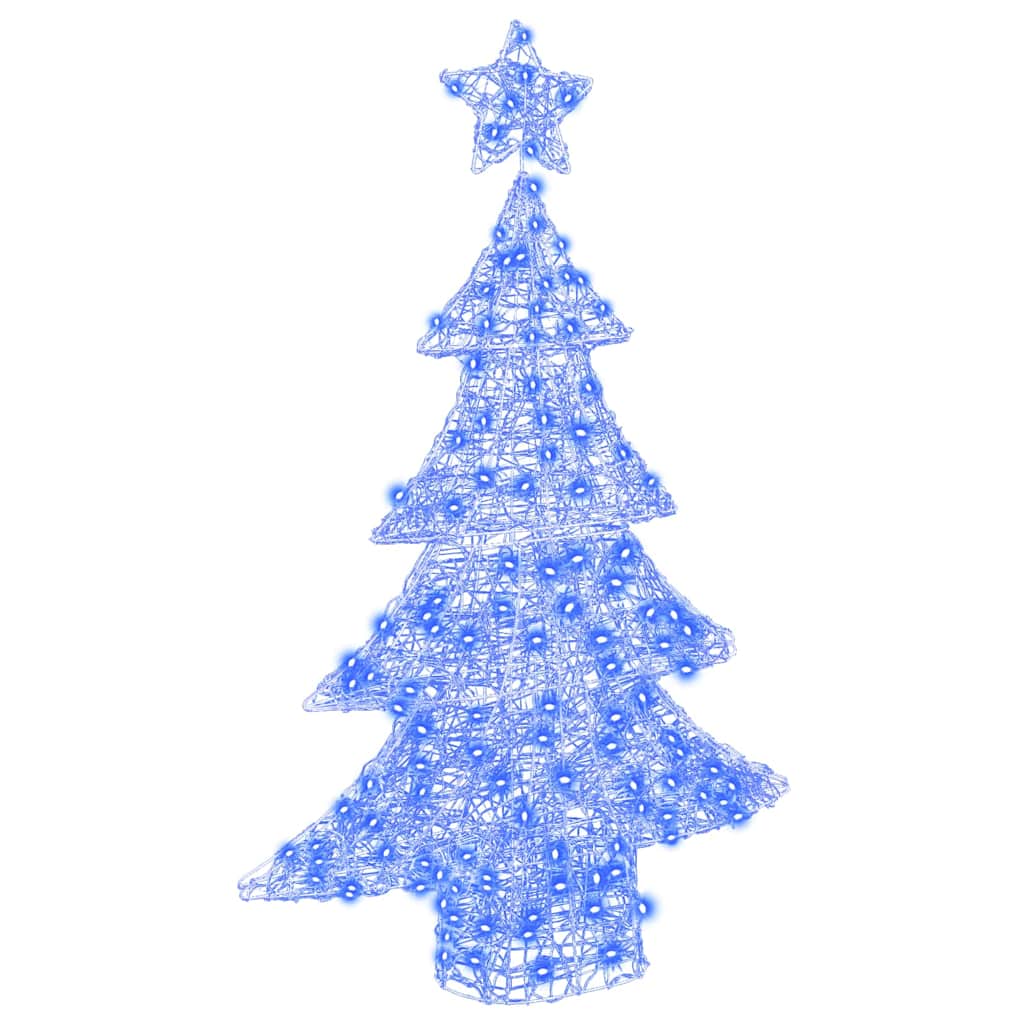 VidaXL Sapin de Noël avec 100 LED bleu 120 cm acrylique