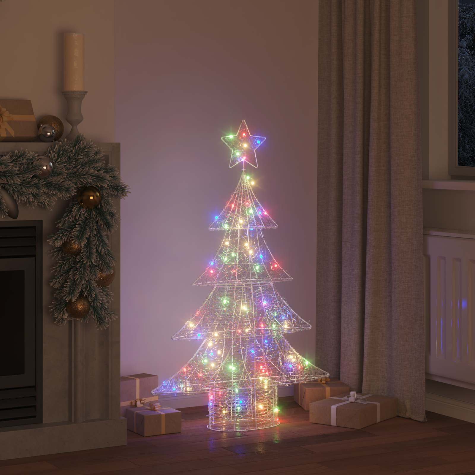 VidaXL Sapin de Noël avec 100 LED multicolores 120 cm acrylique