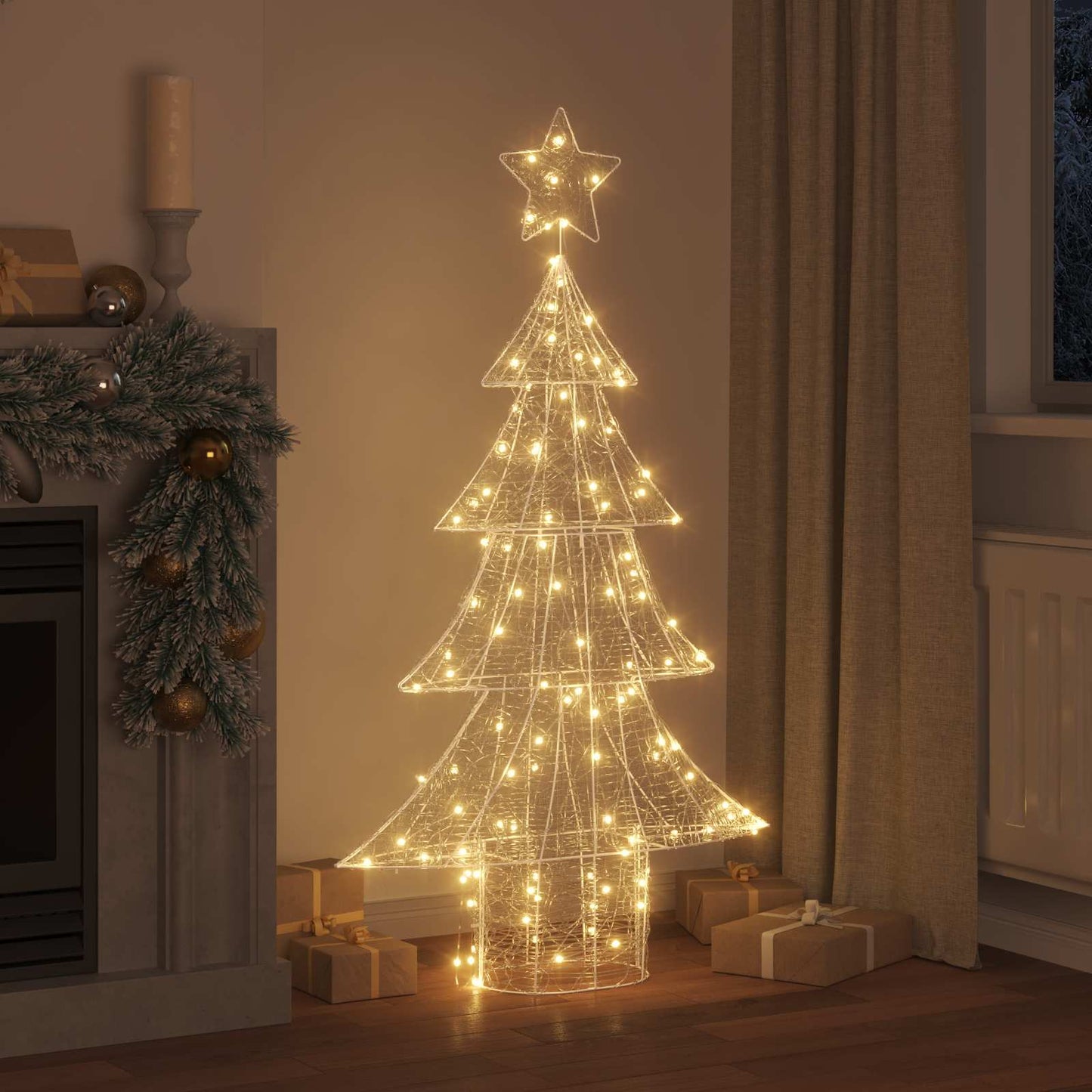 Vidaxx Sapin de Noël avec 160 LED blanc chaud 150 cm acrylique