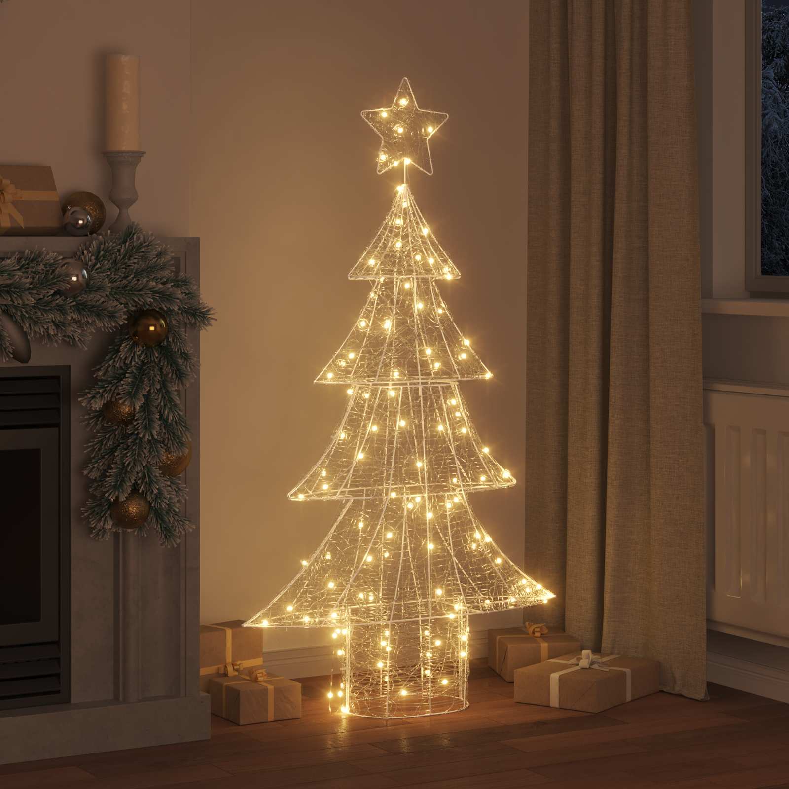 Vidaxx Sapin de Noël avec 160 LED blanc chaud 150 cm acrylique