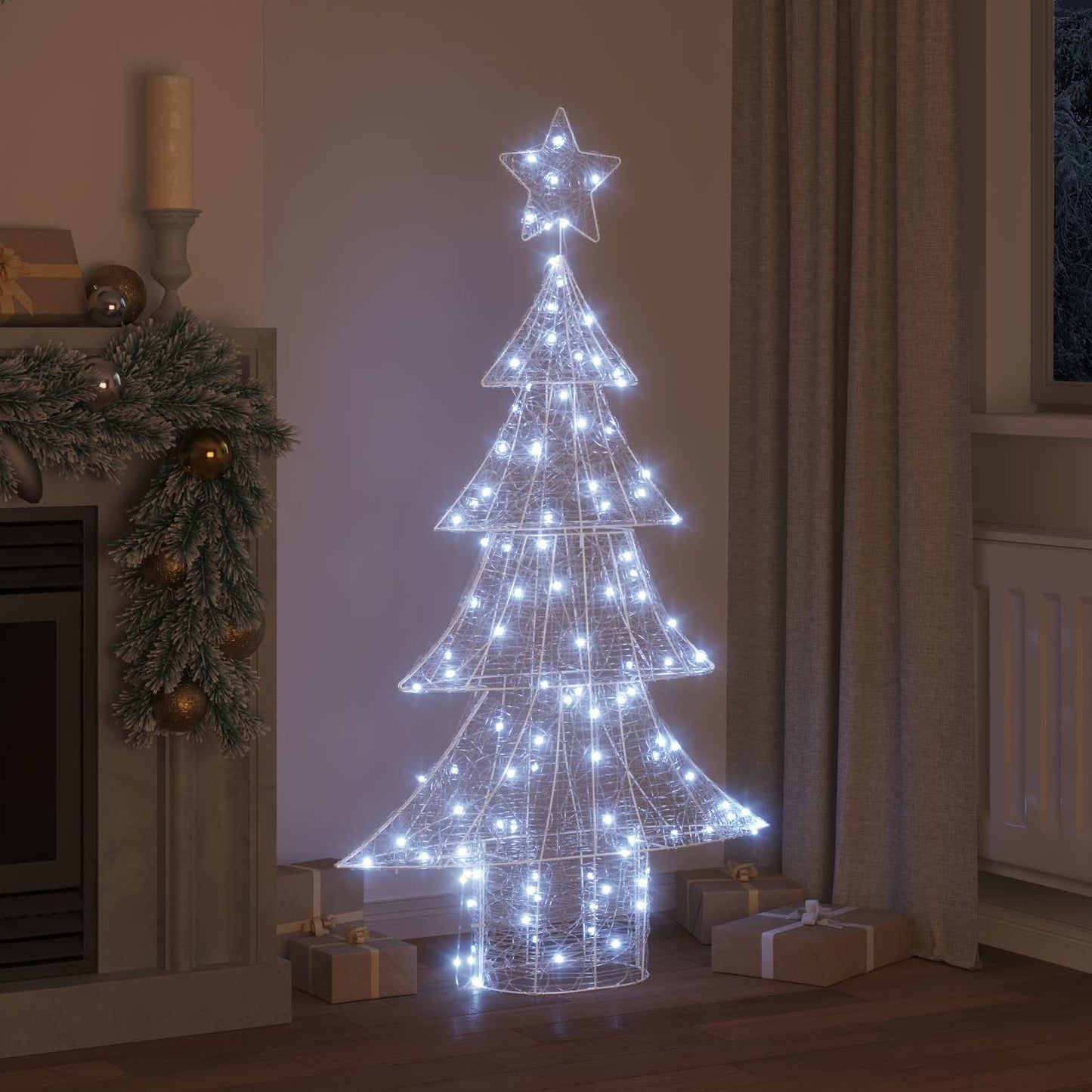 VidaXL Sapin de Noël avec 160 LED blanc froid 150 cm acrylique