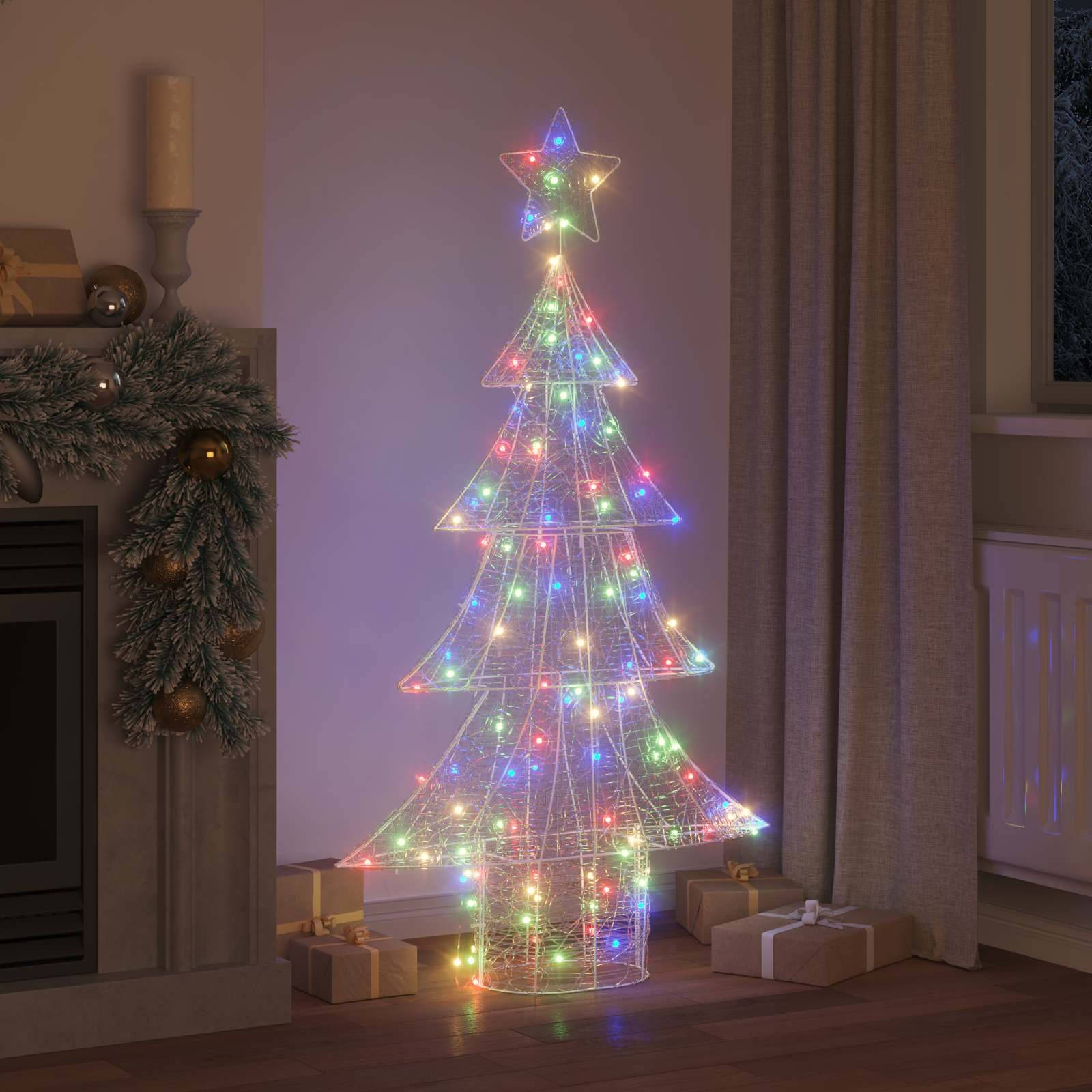VidaXL Sapin de Noël avec 160 LED multicolore 150 cm acrylique