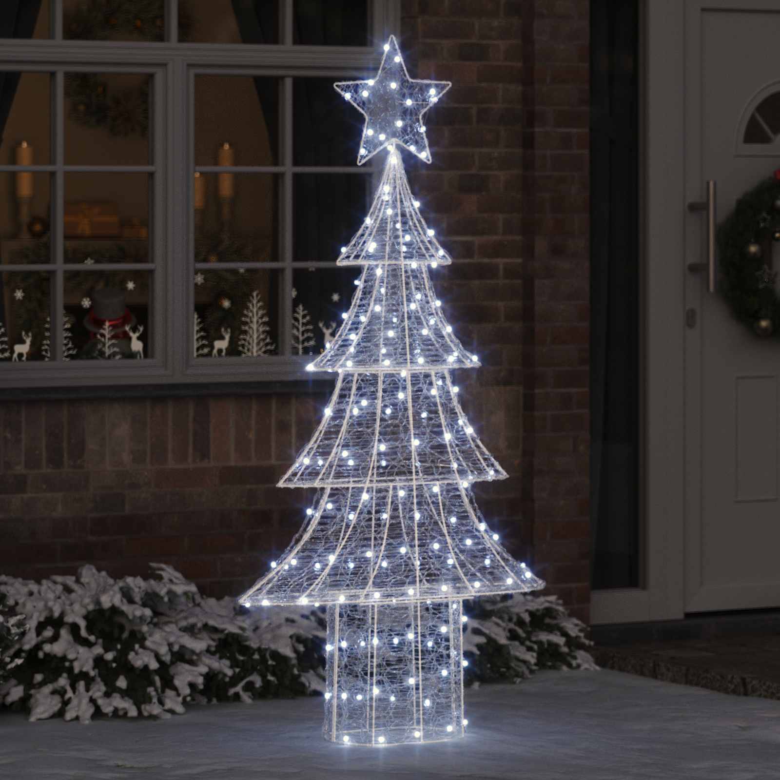 VidaXL Sapin de Noël avec 240 LED blanc froid 180 cm acrylique