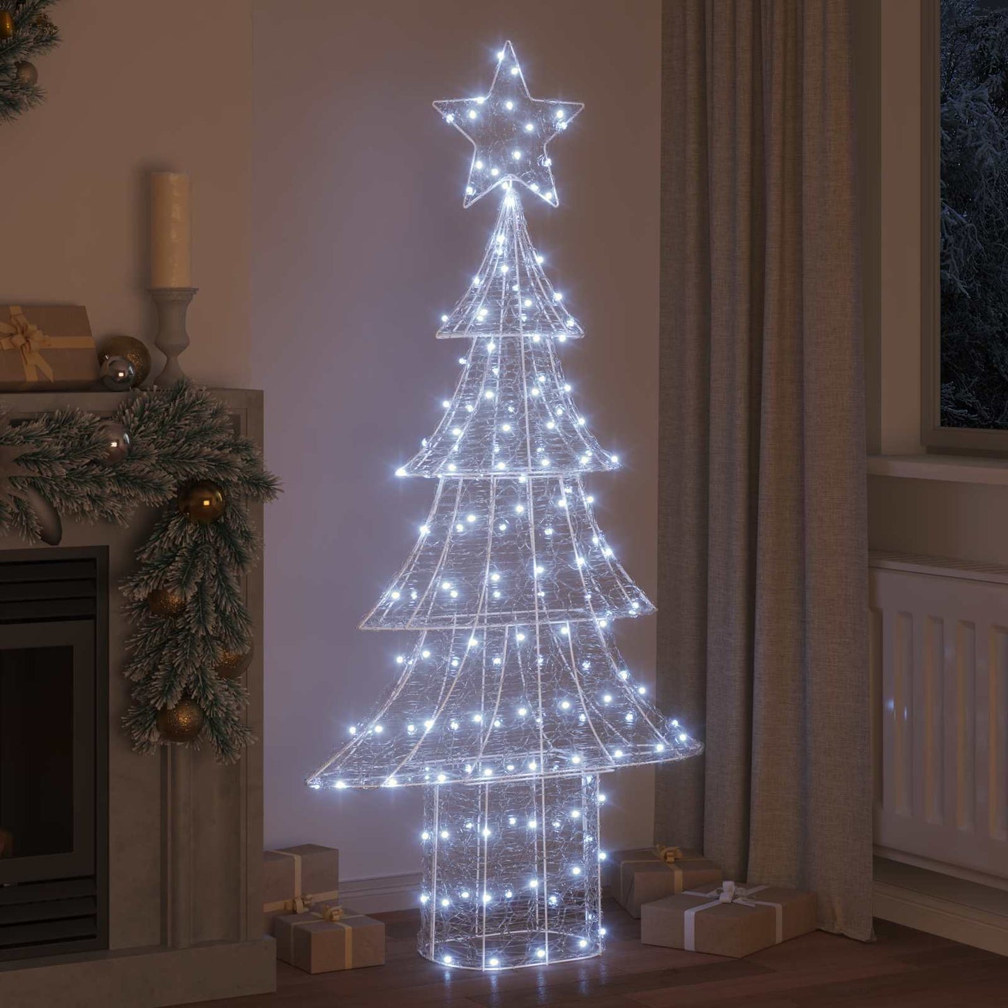 VidaXL Sapin de Noël avec 240 LED blanc froid 180 cm acrylique
