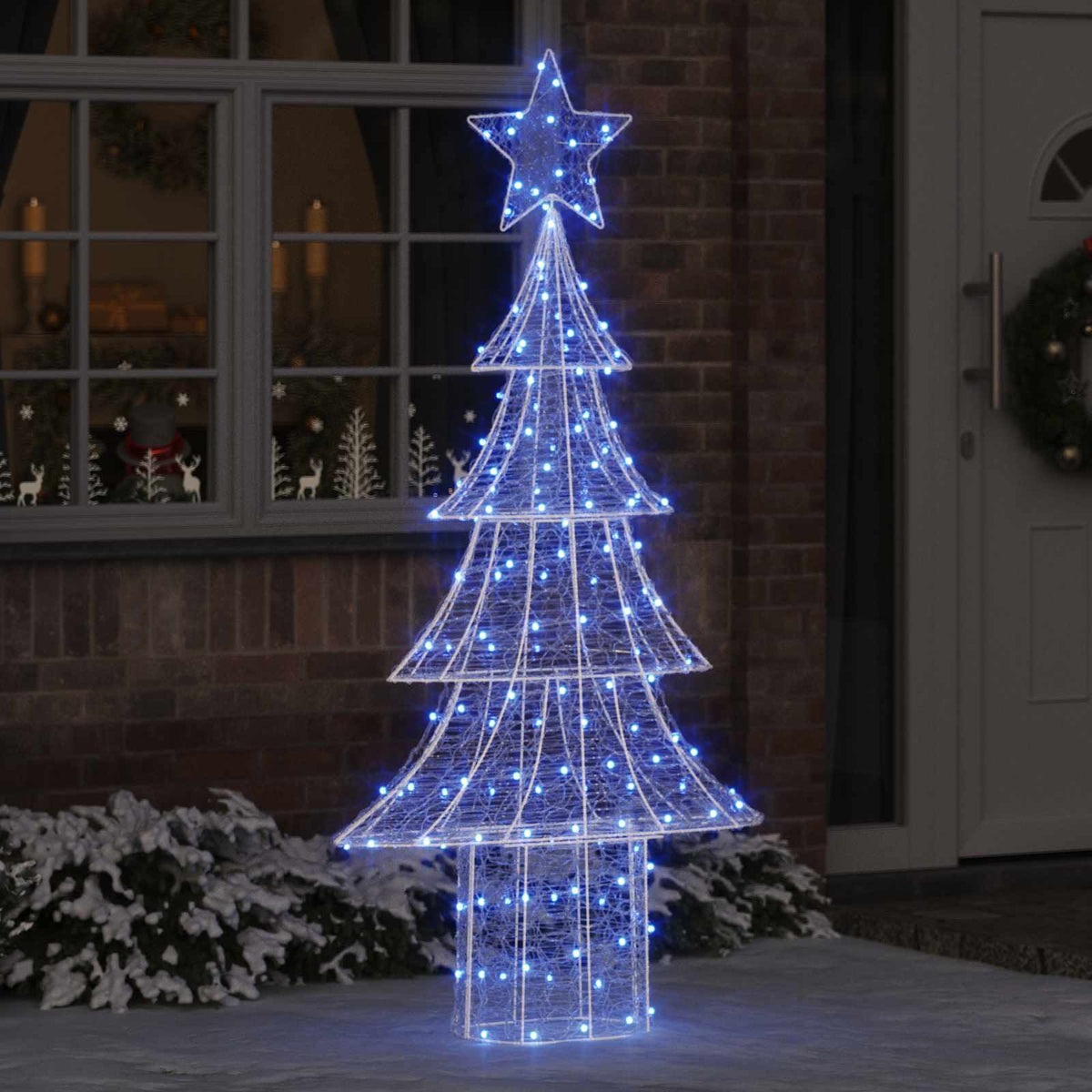 VidaXL Sapin de Noël avec 240 LED bleu 180 cm acrylique