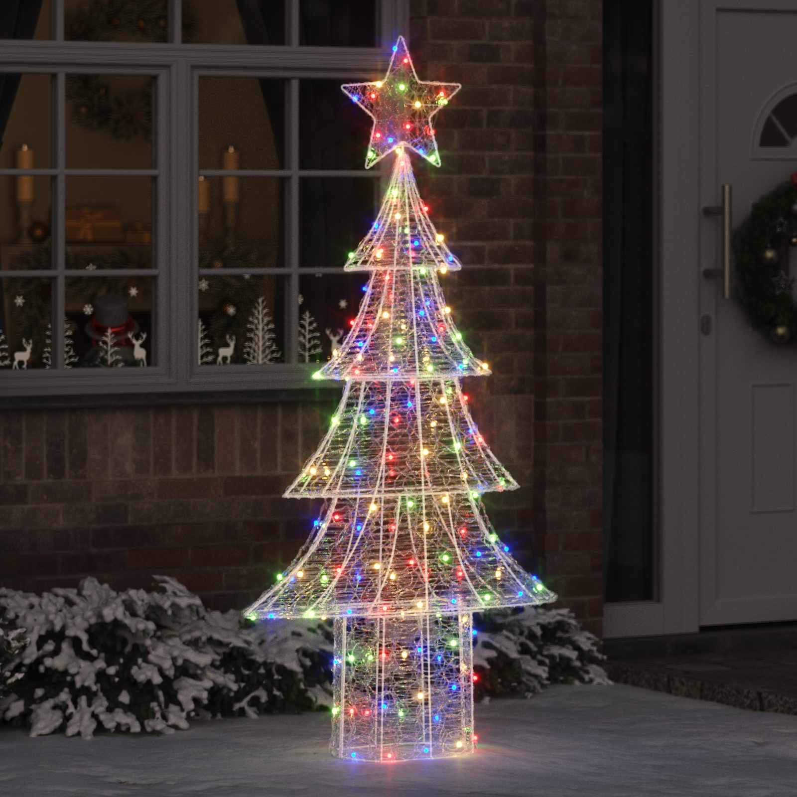 VidaXL Sapin de Noël avec 240 LED multicolore 180 cm acrylique