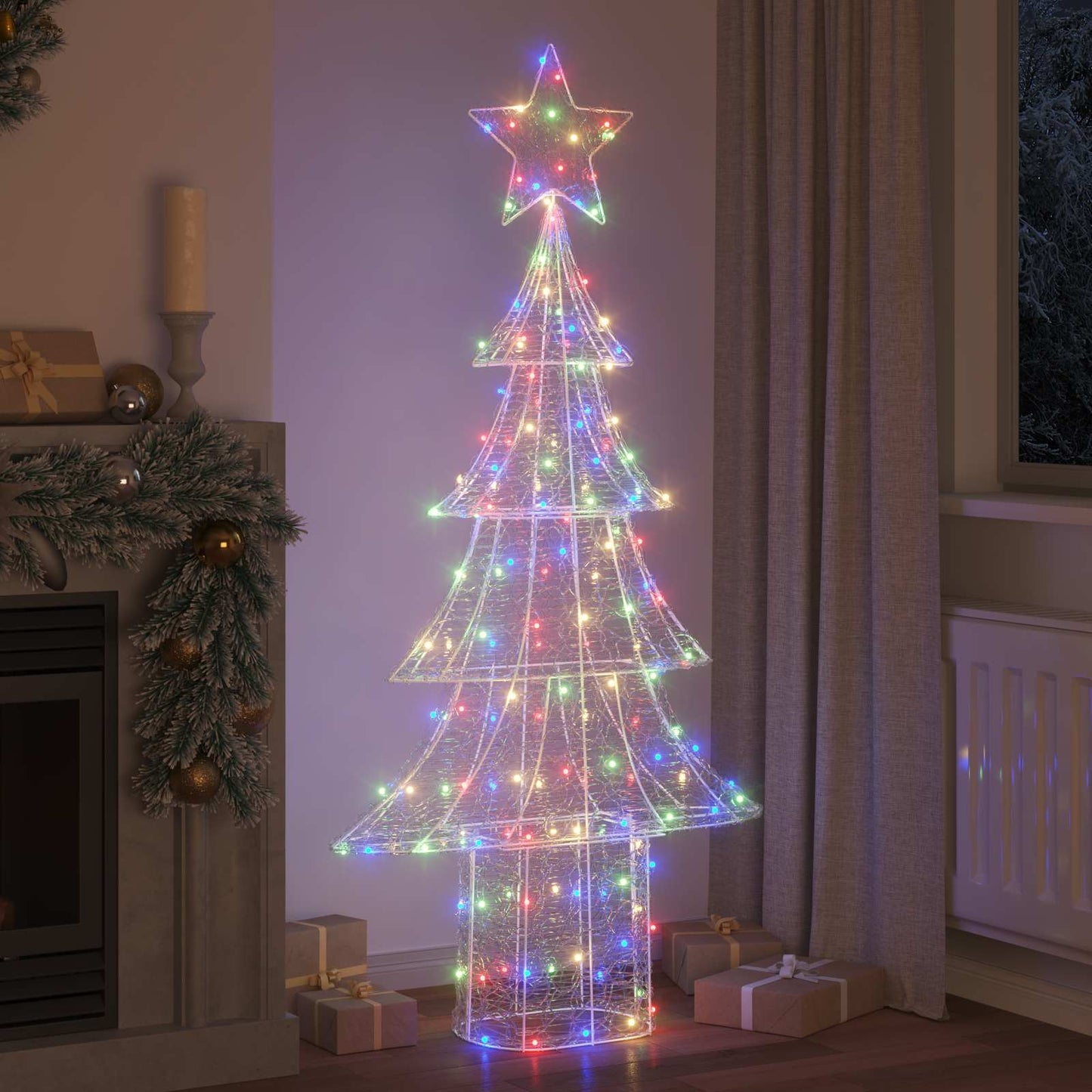 VidaXL Sapin de Noël avec 240 LED multicolore 180 cm acrylique