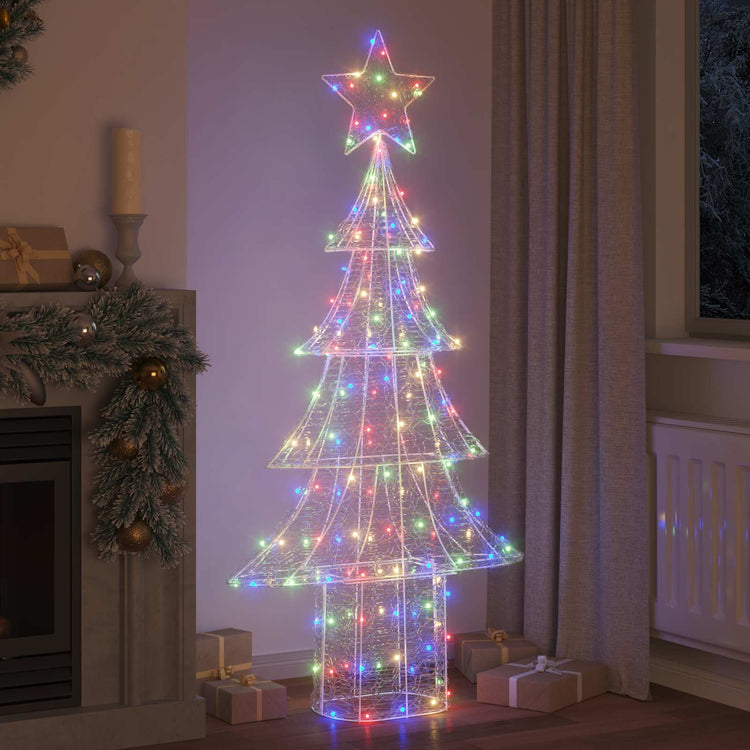 VidaXL Sapin de Noël avec 240 LED multicolore 180 cm acrylique
