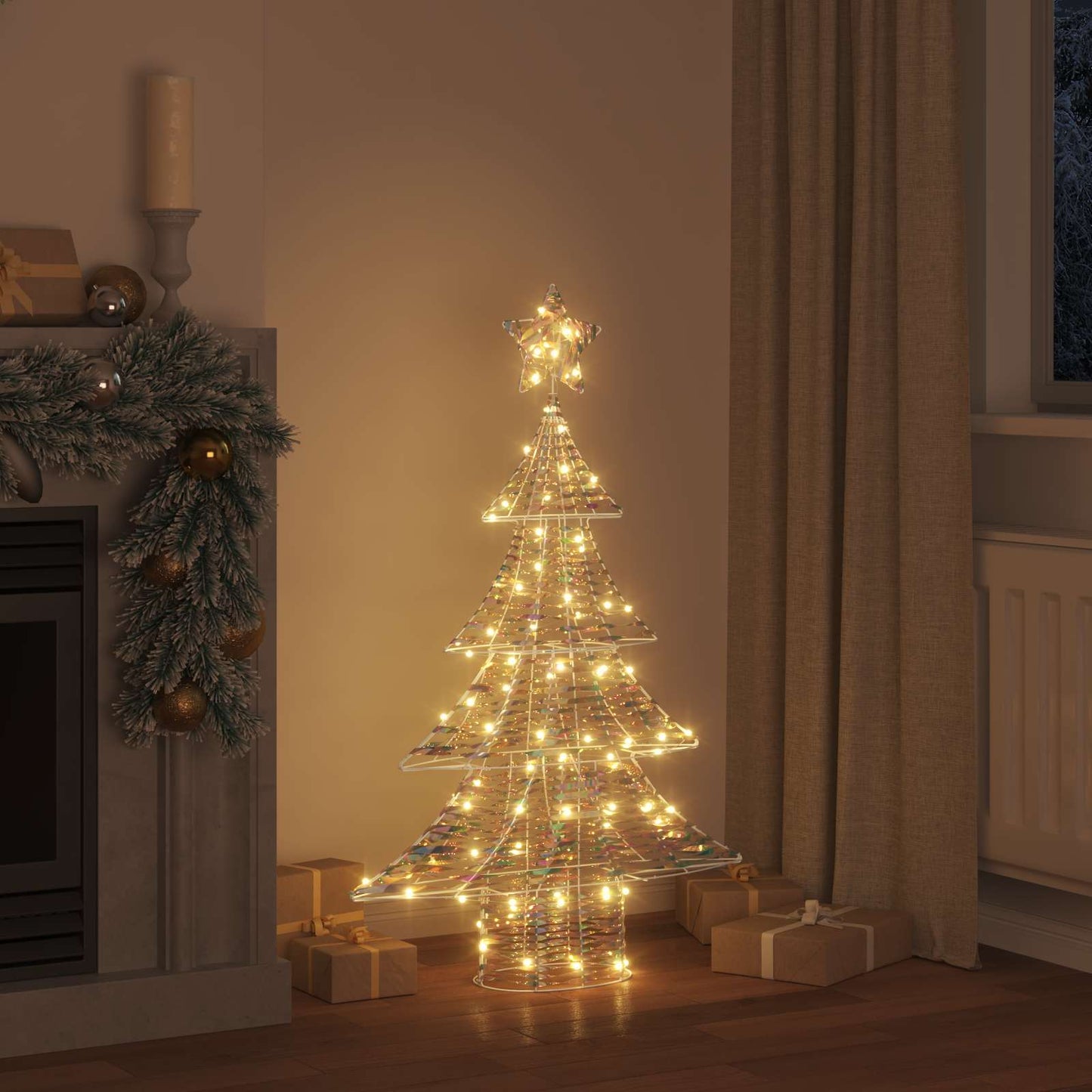 VidaXL Sapin de Noël avec 120 LED blanc chaud 120,5 cm